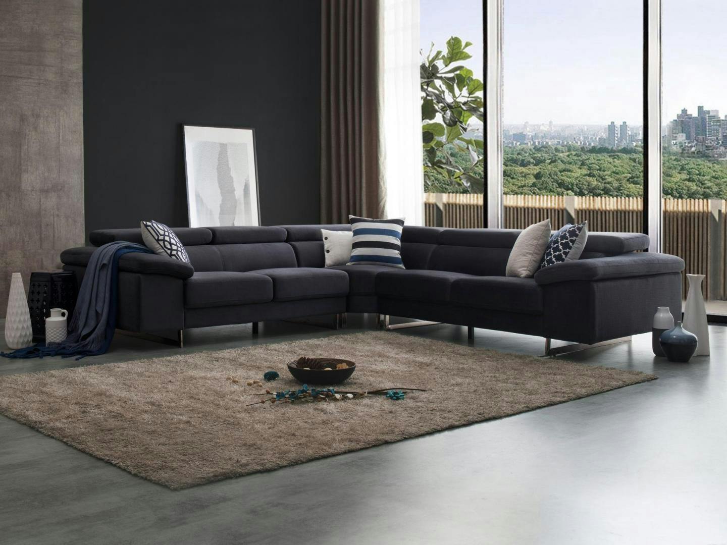 Boston Fabric Corner Lounge Option A