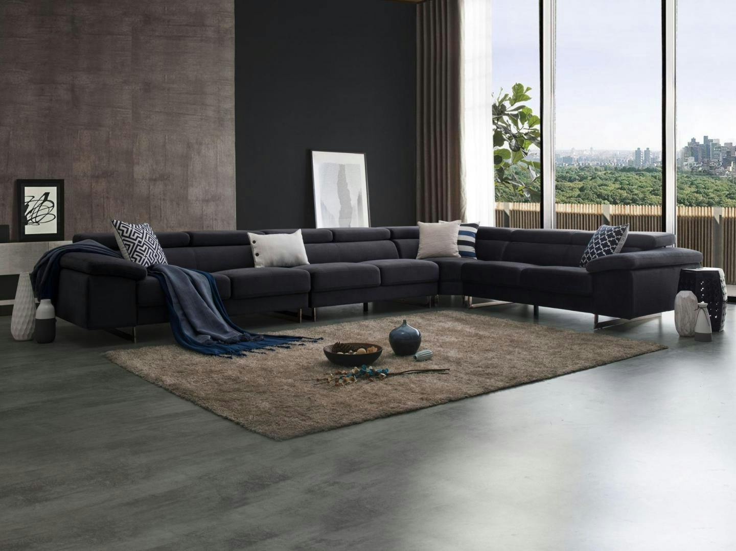 Boston Fabric Corner Lounge Option C
