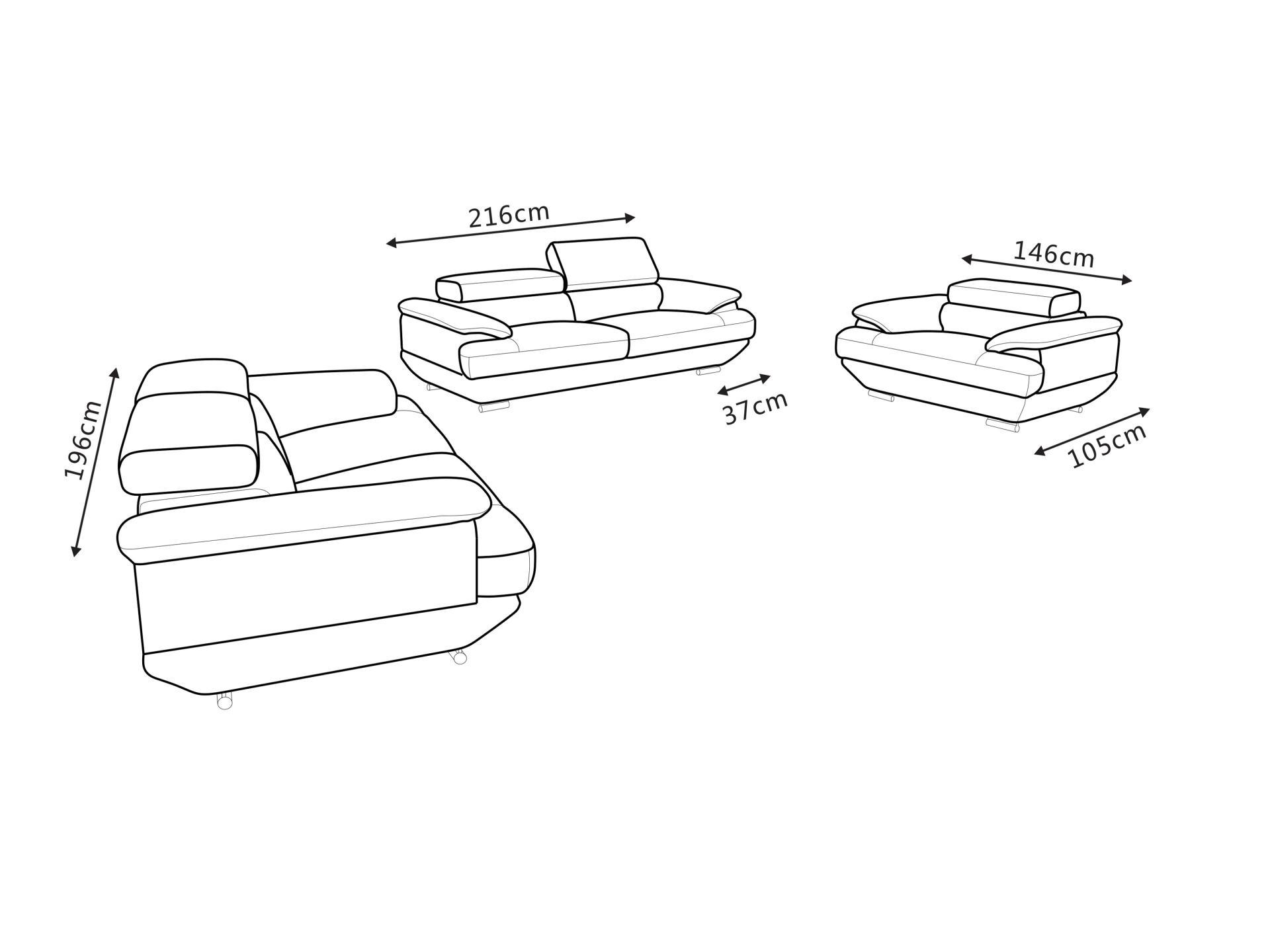 Lexington Fabric Sofa Suite 3 + 2 + 1