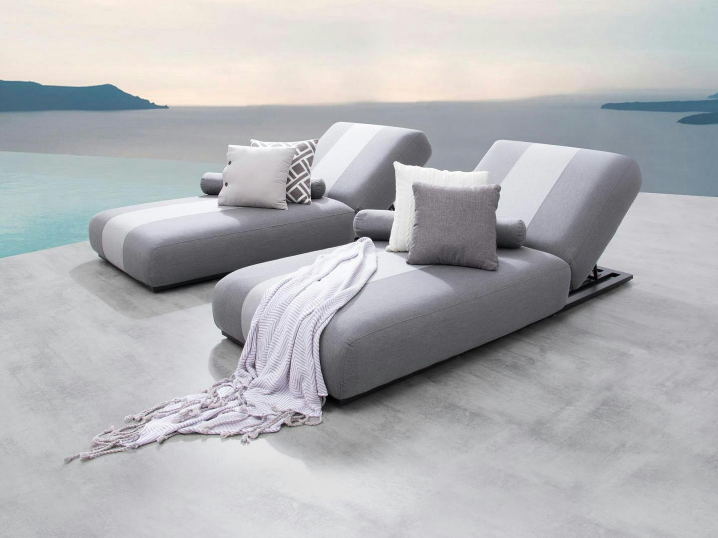 Joy Outdoor Fabric Sun Lounge Set