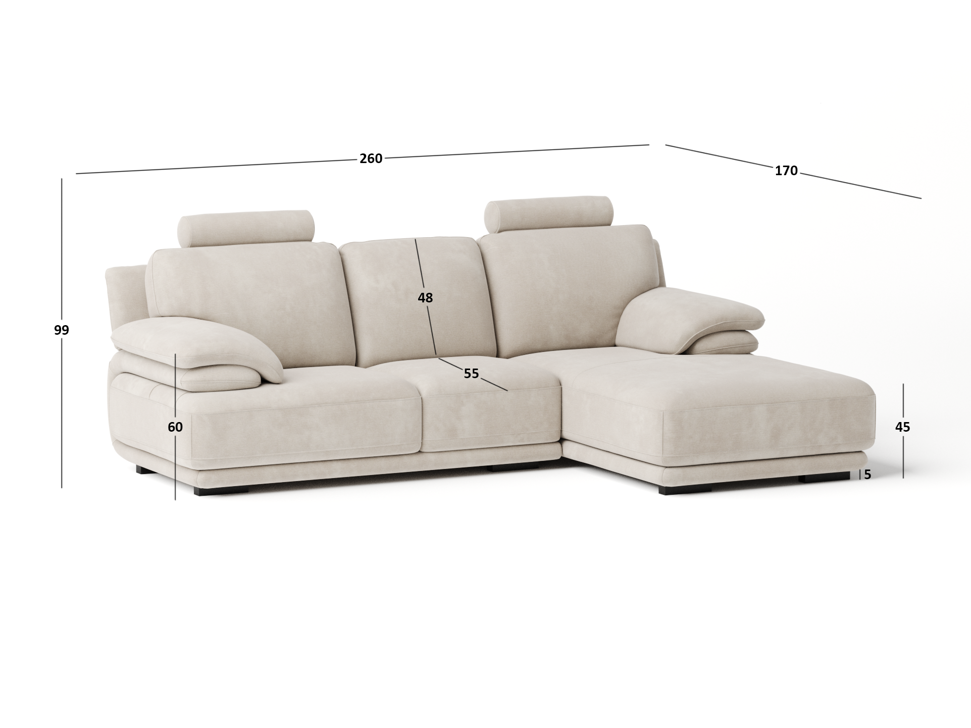 Juliet Fabric Chaise Lounge Option A 4