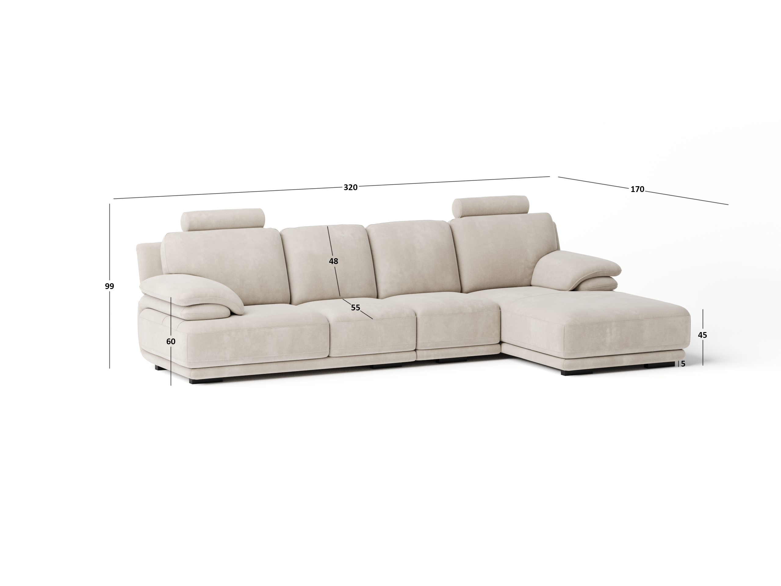 Juliet Fabric Chaise Lounge Option B 4