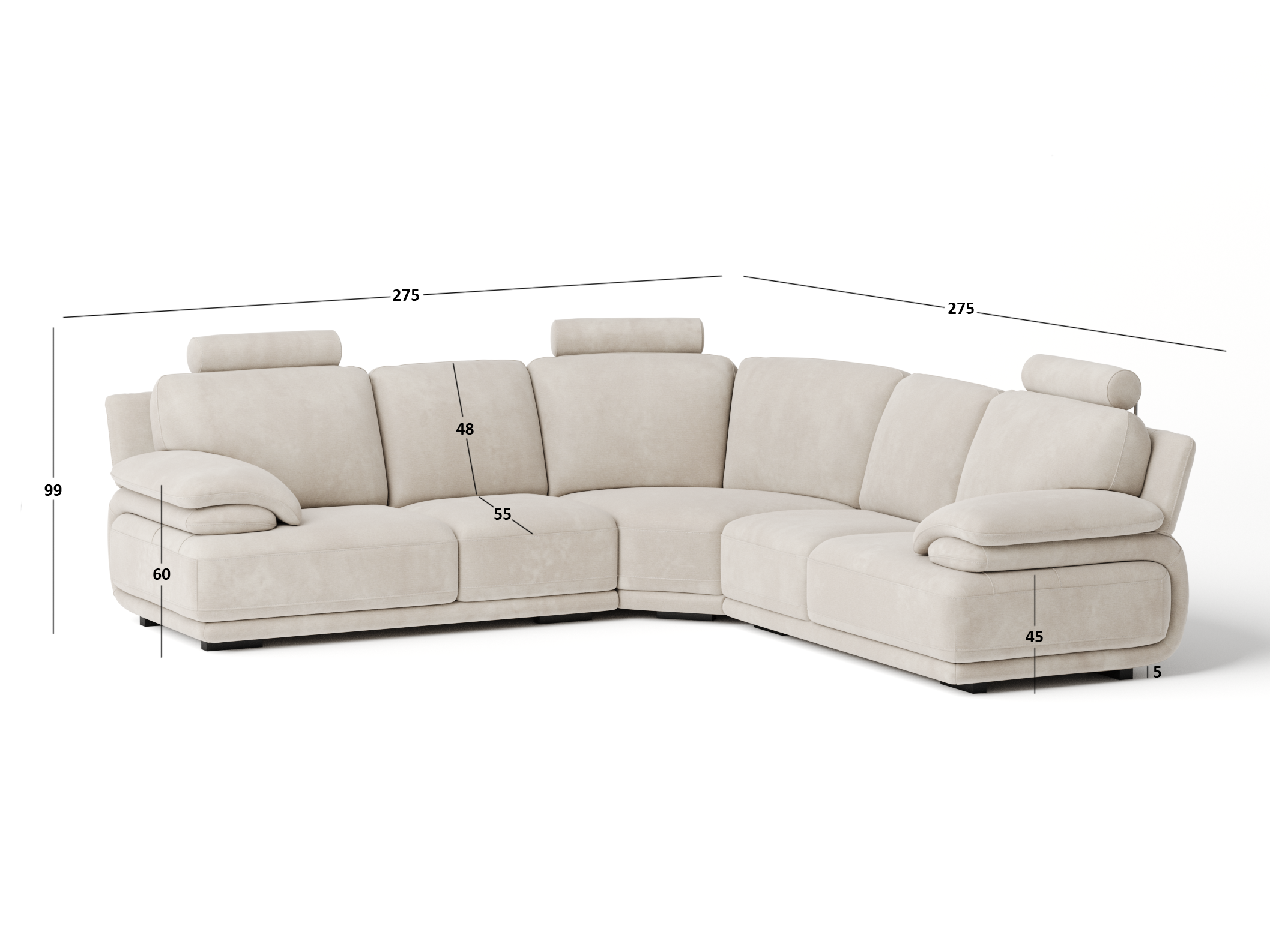 Juliet Fabric Corner Lounge Option A 4