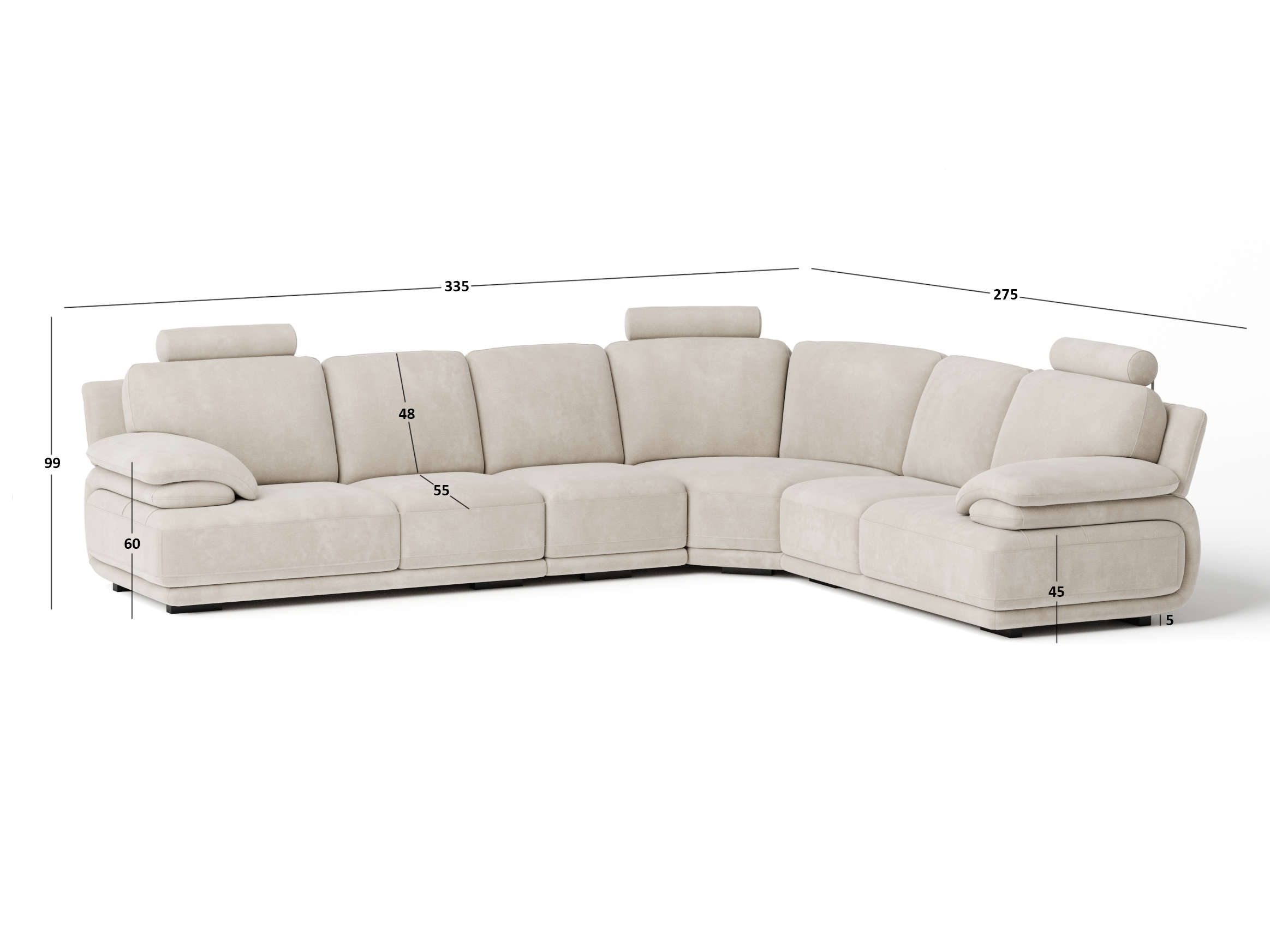 Juliet Fabric Corner Lounge Option B 4