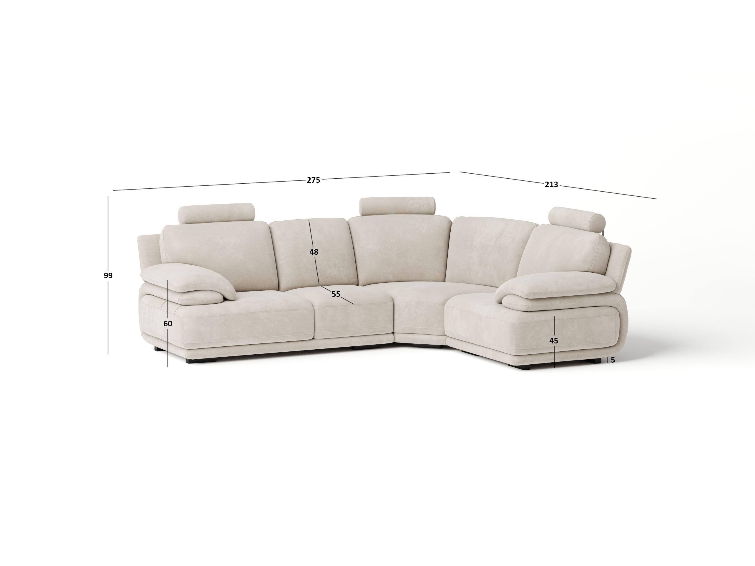 Juliet Fabric Corner Lounge Option E 2