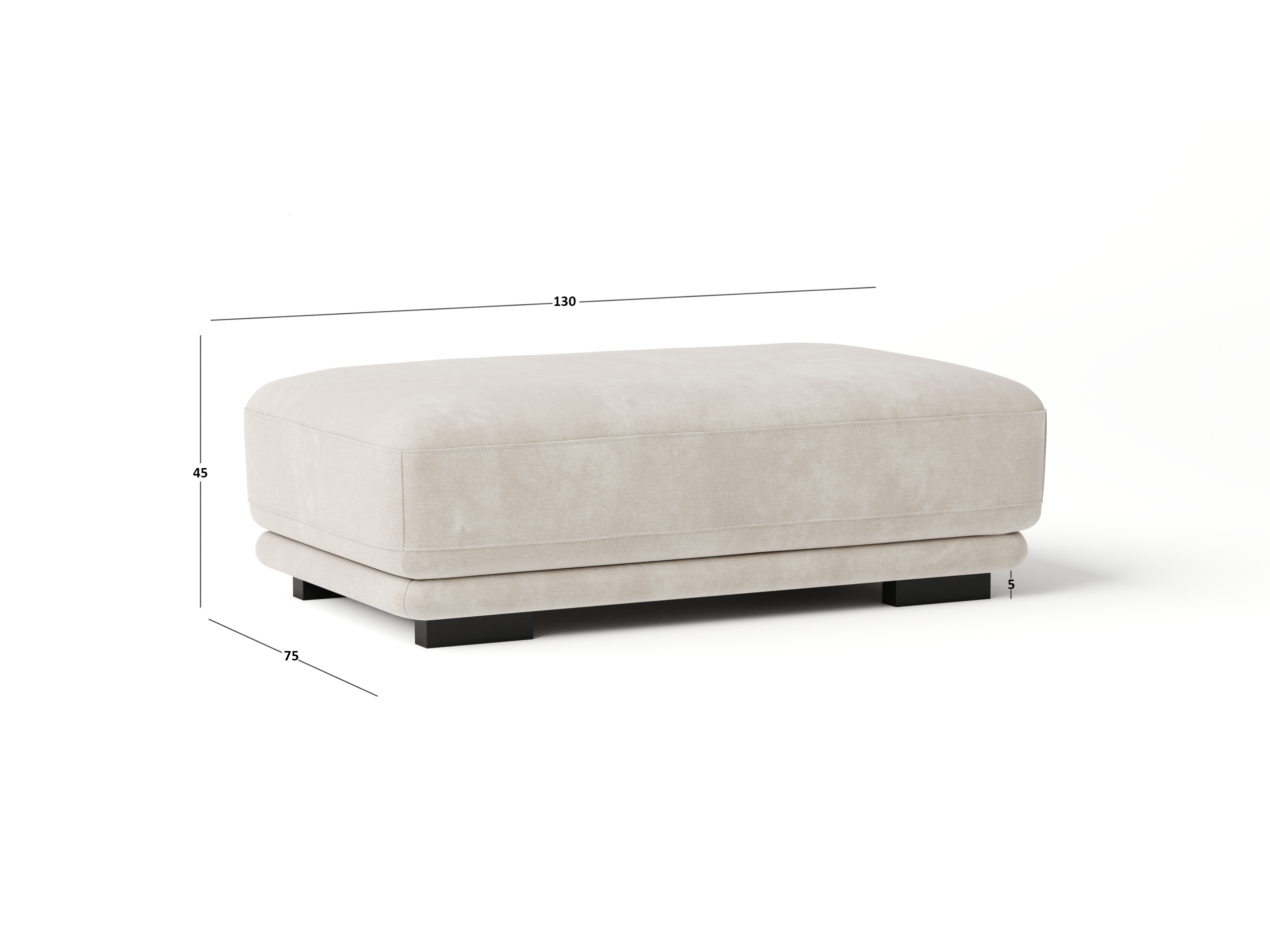 Juliet Fabric Ottoman 100x100x45