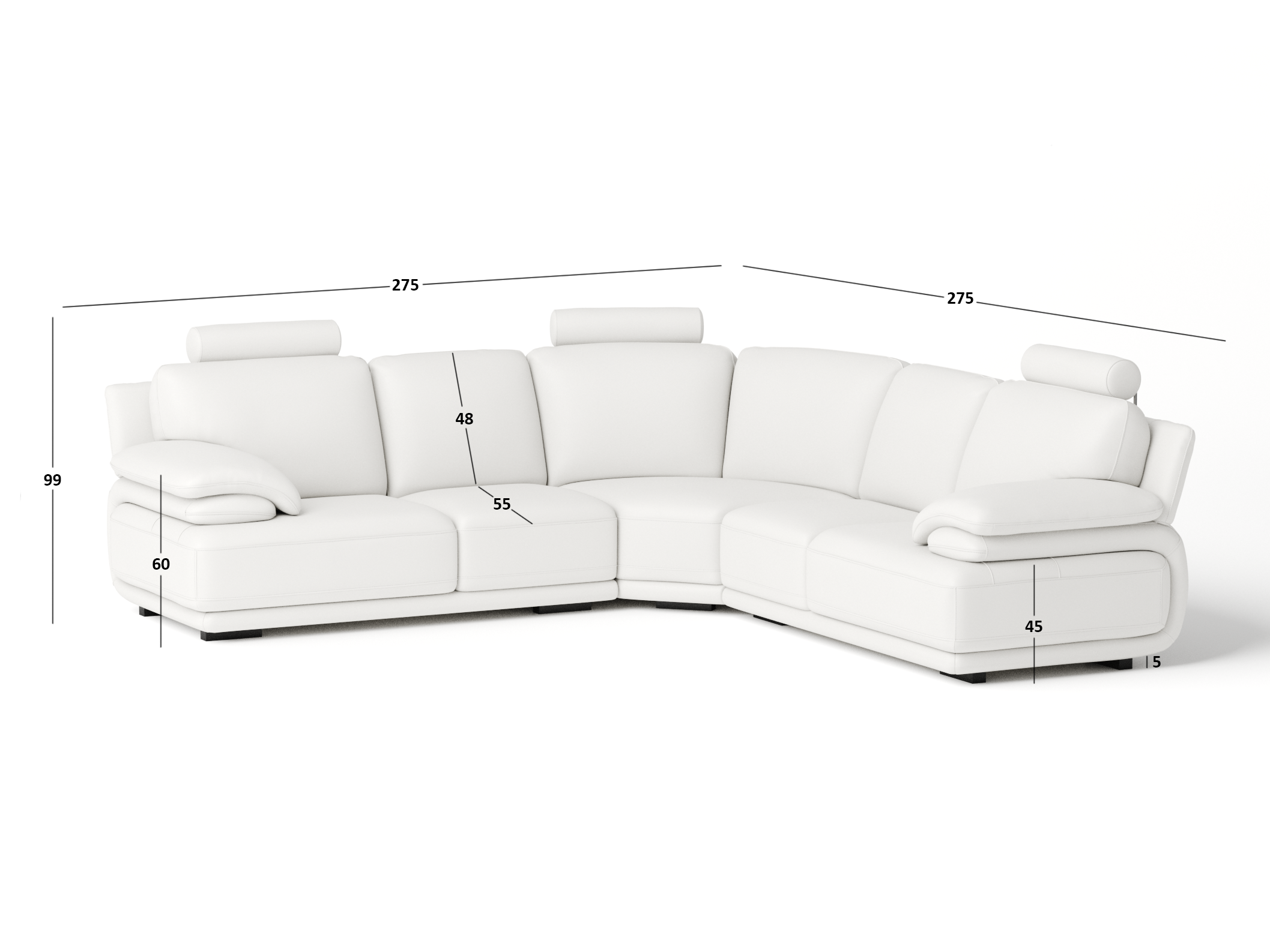 Juliet Leather Corner Lounge Option A 3