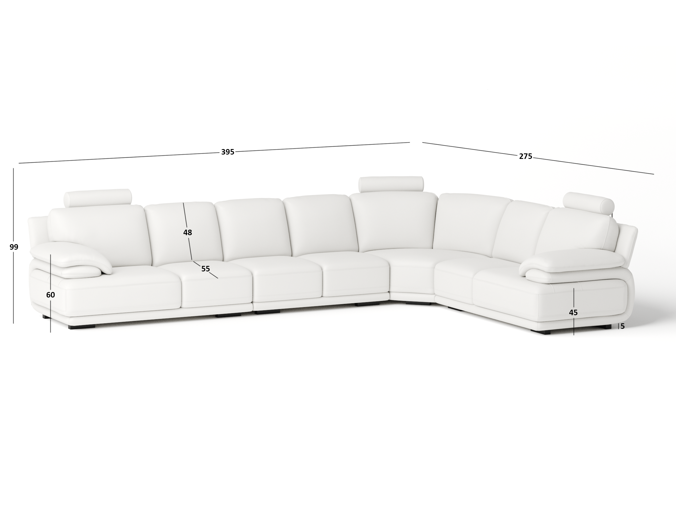 Juliet Leather Corner Lounge Option C 3