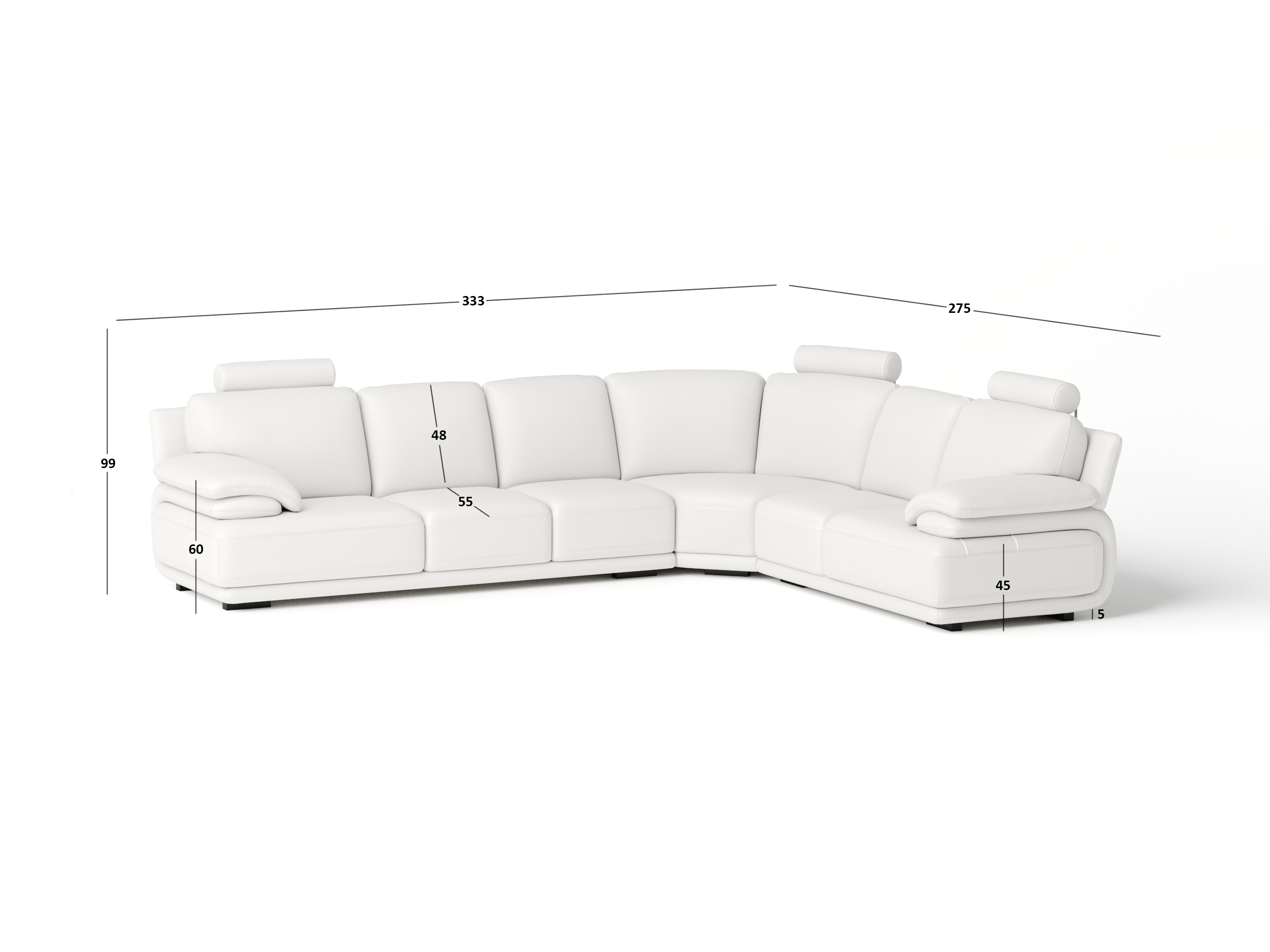 Juliet Leather Corner Lounge Option D 9