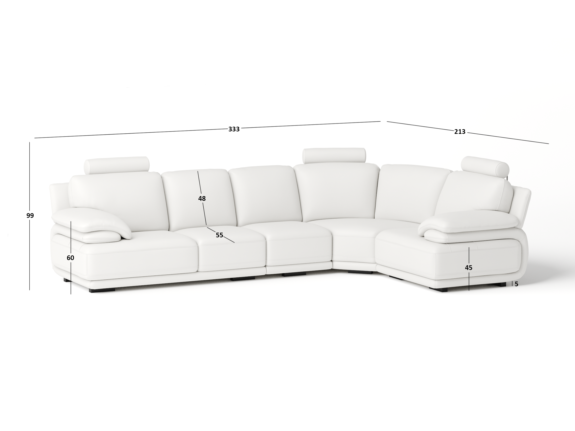 Juliet Leather Corner Lounge Option F 4