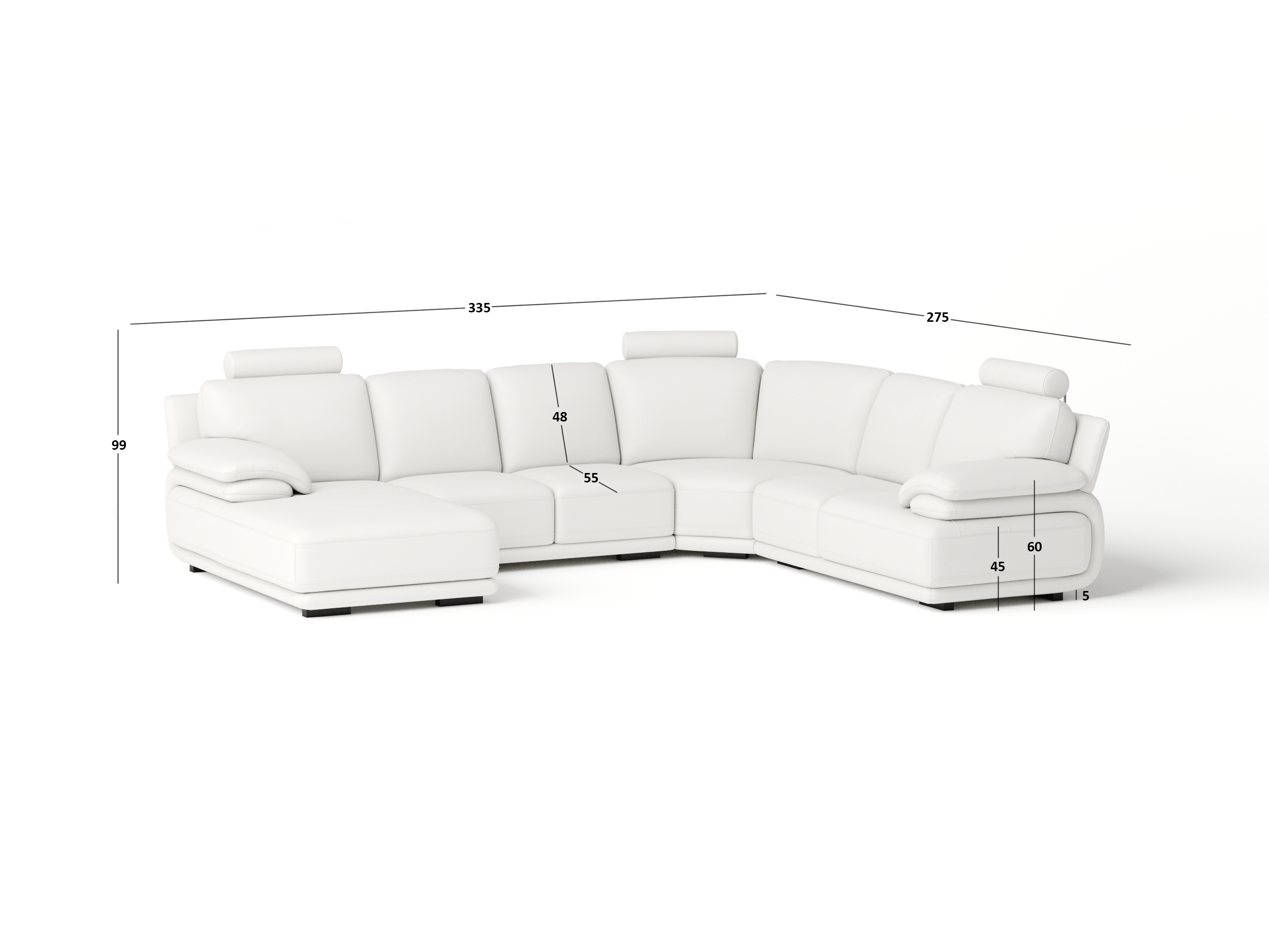 Juliet Leather Modular Lounge Option A 2