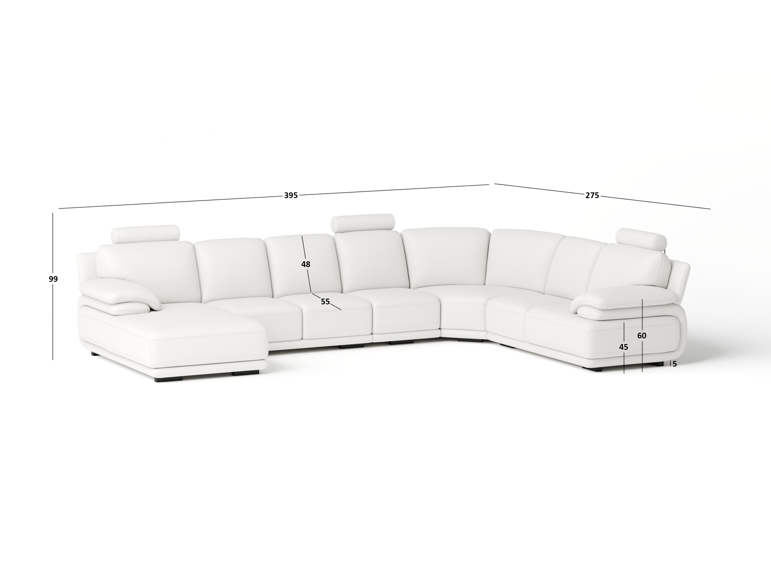 Juliet Leather Modular Lounge Option B 2