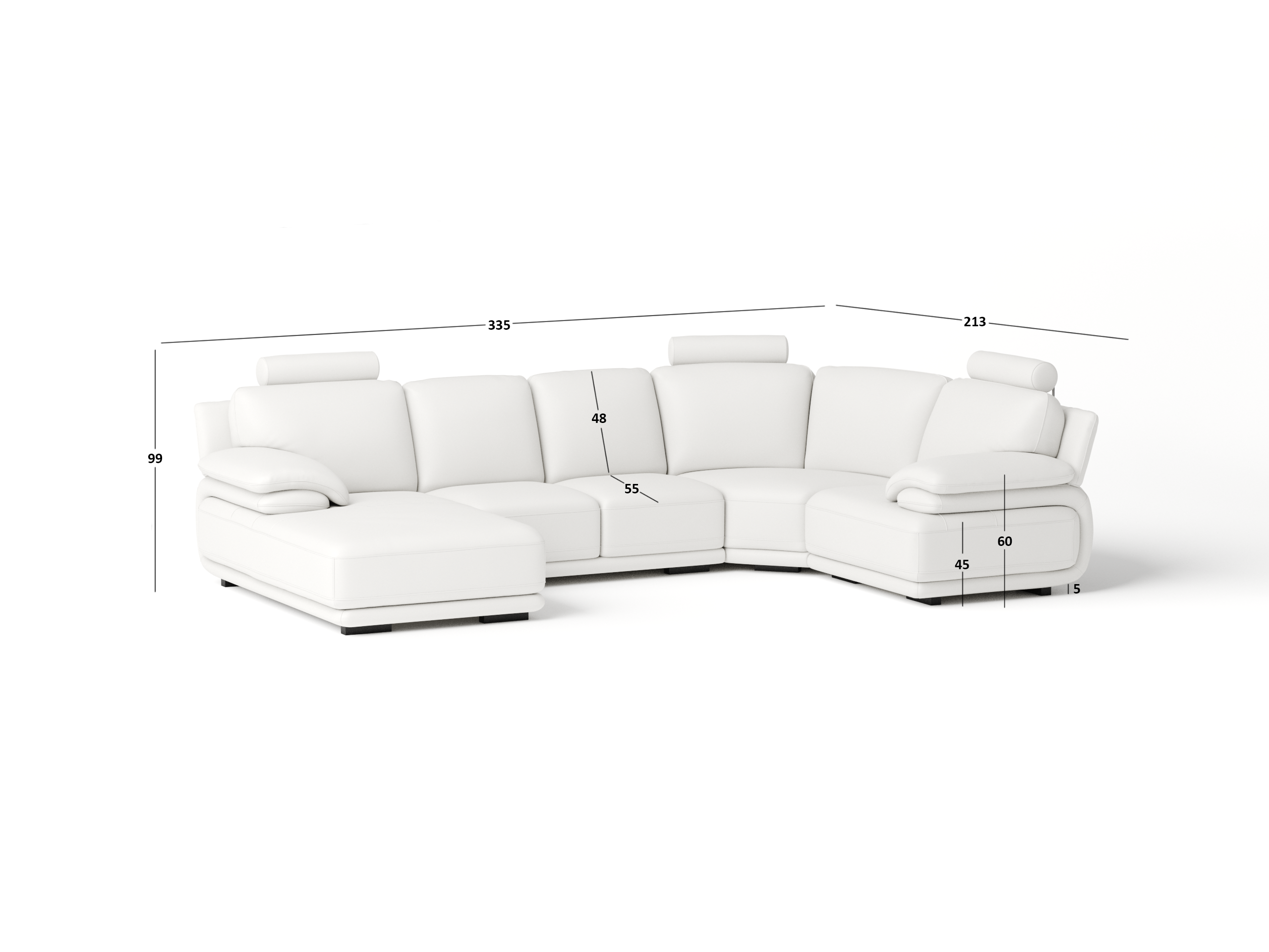 Juliet Leather Modular Lounge Option C 3