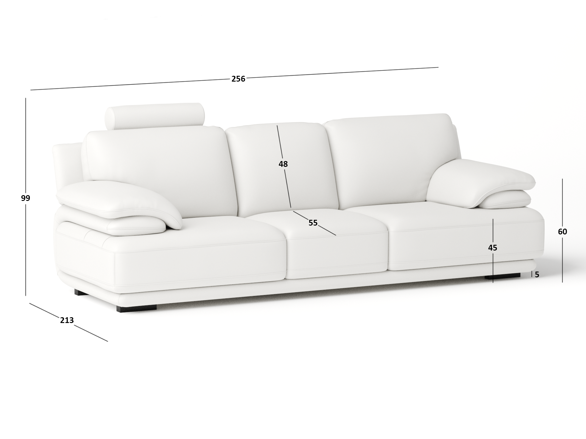 Juliet Leather Three Seat Sofa 2
