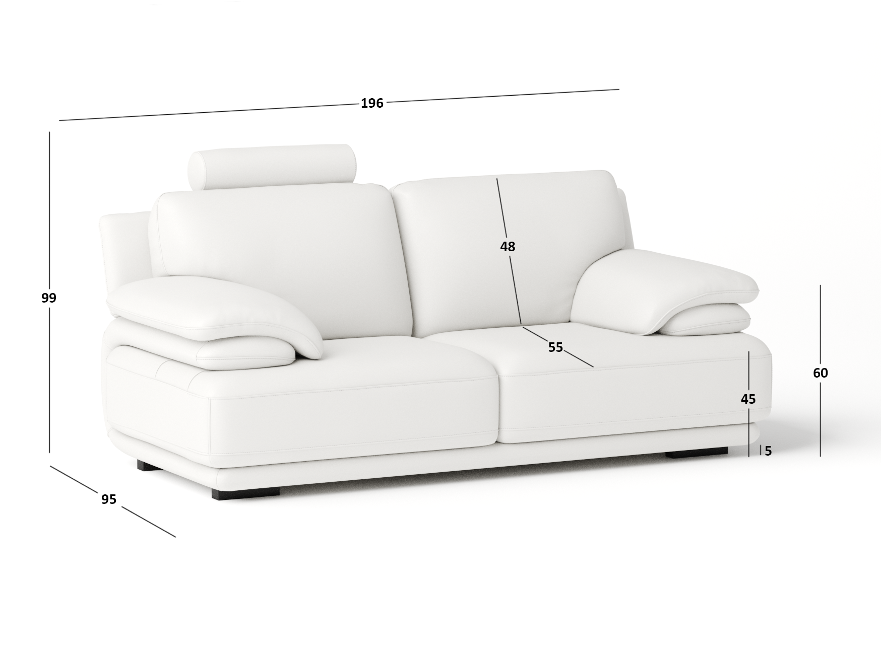 Juliet Leather Two Seat Sofa 2