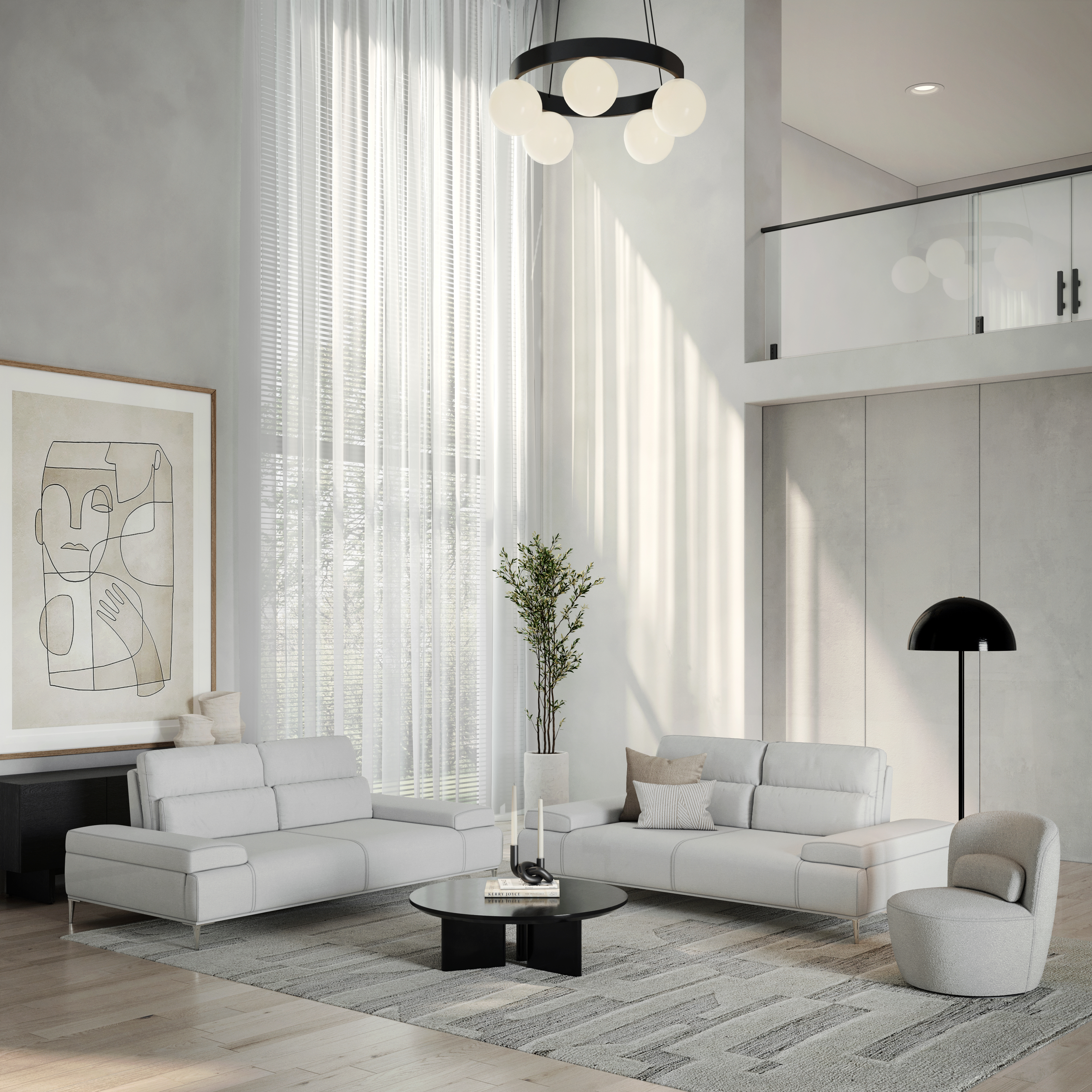 Karina Fabric Two Seat Sofa Gray 16