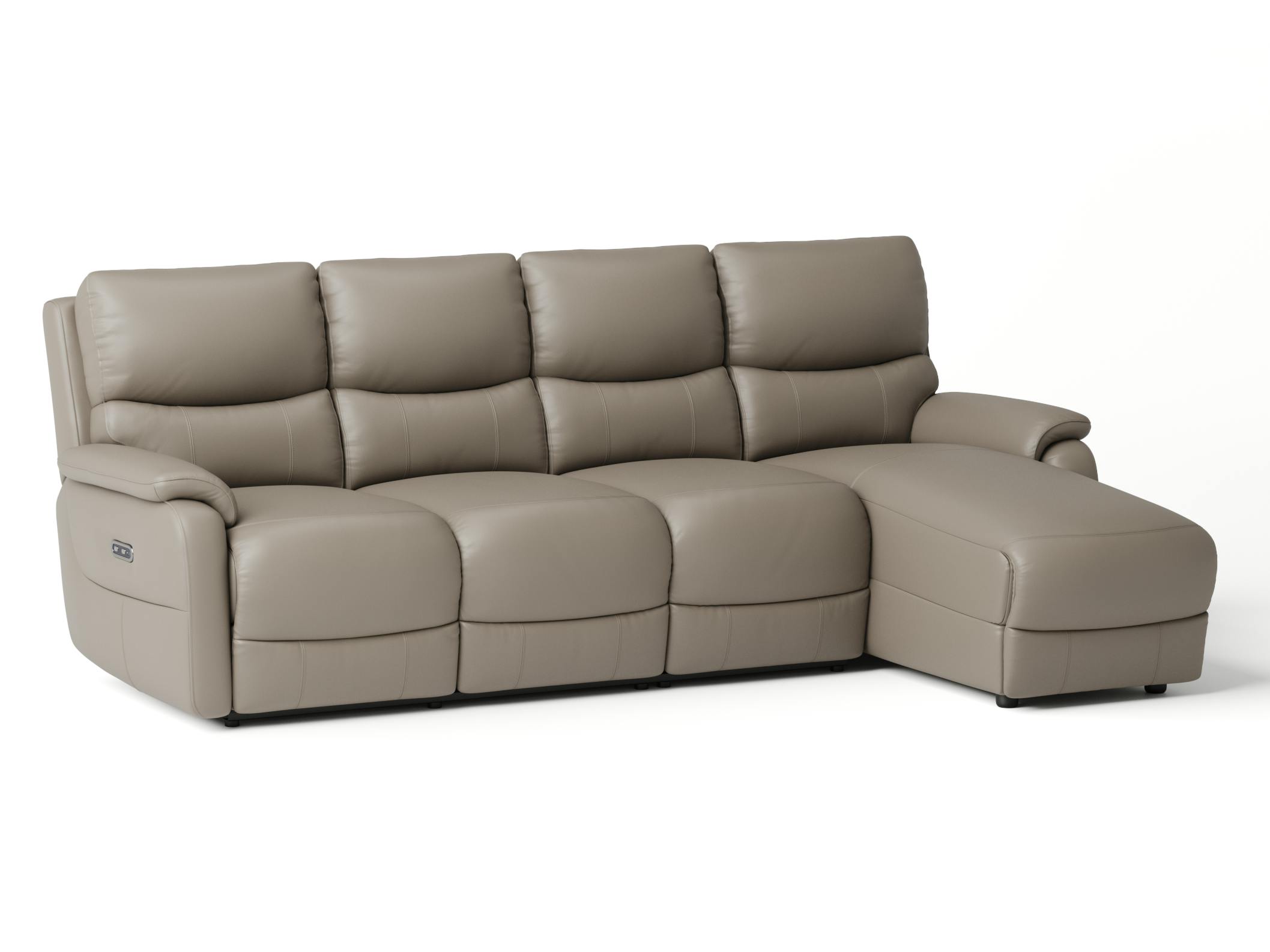 Kelsea Leather Chaise Lounge Option B with Power Recliner