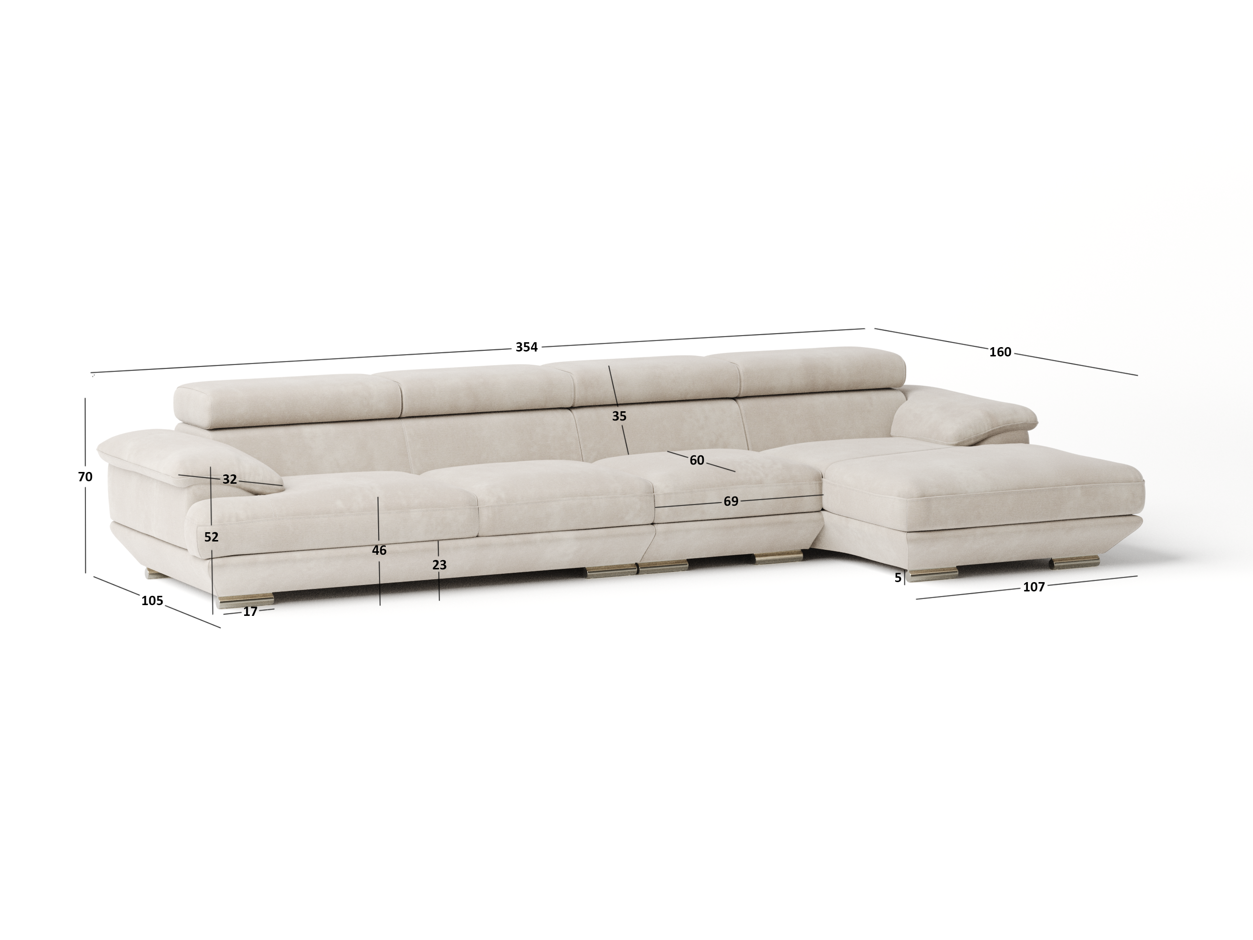 Lexington Fabric Chaise Lounge Option B 7