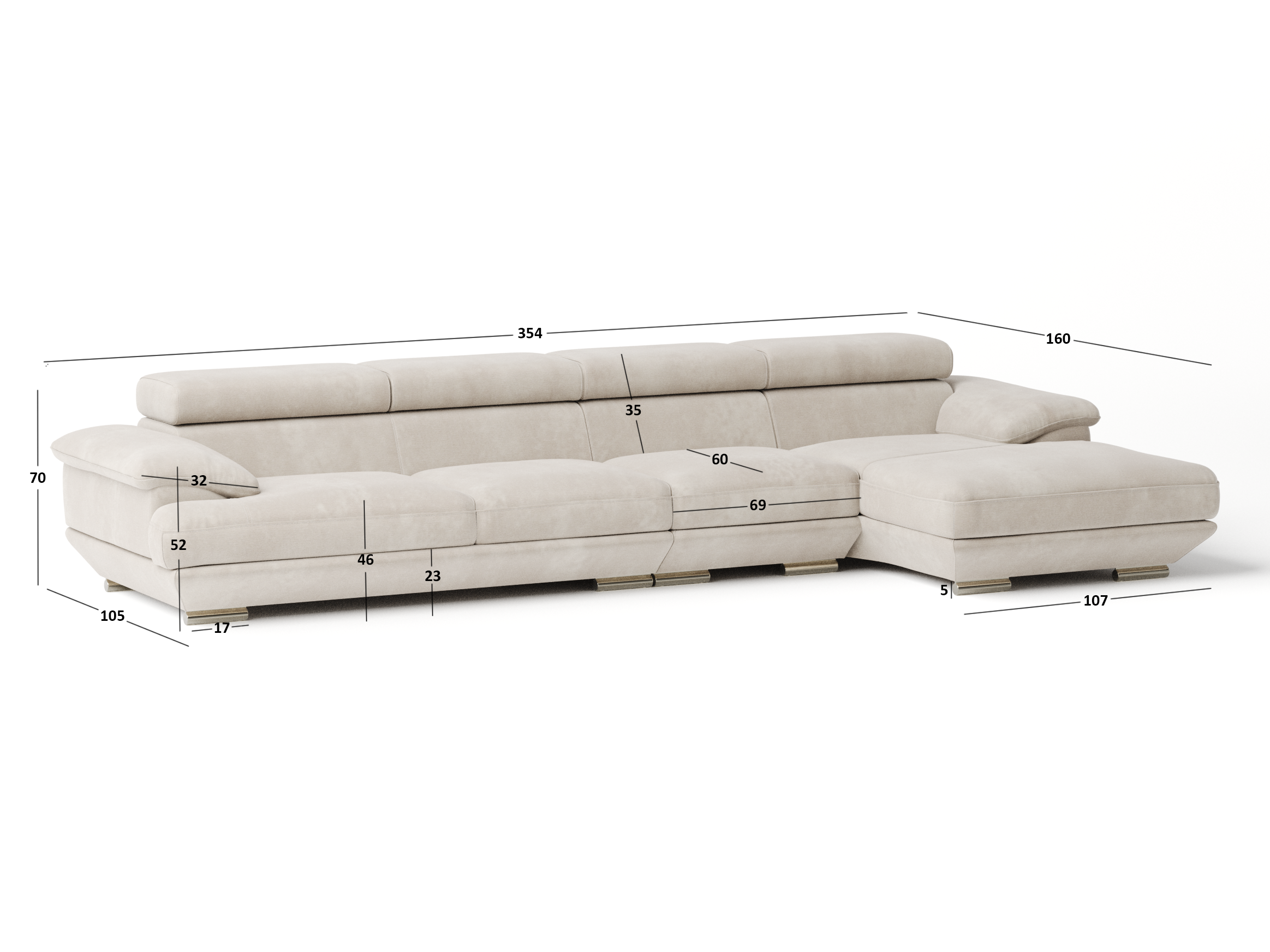 Lexington Fabric Chaise Lounge Option B 6