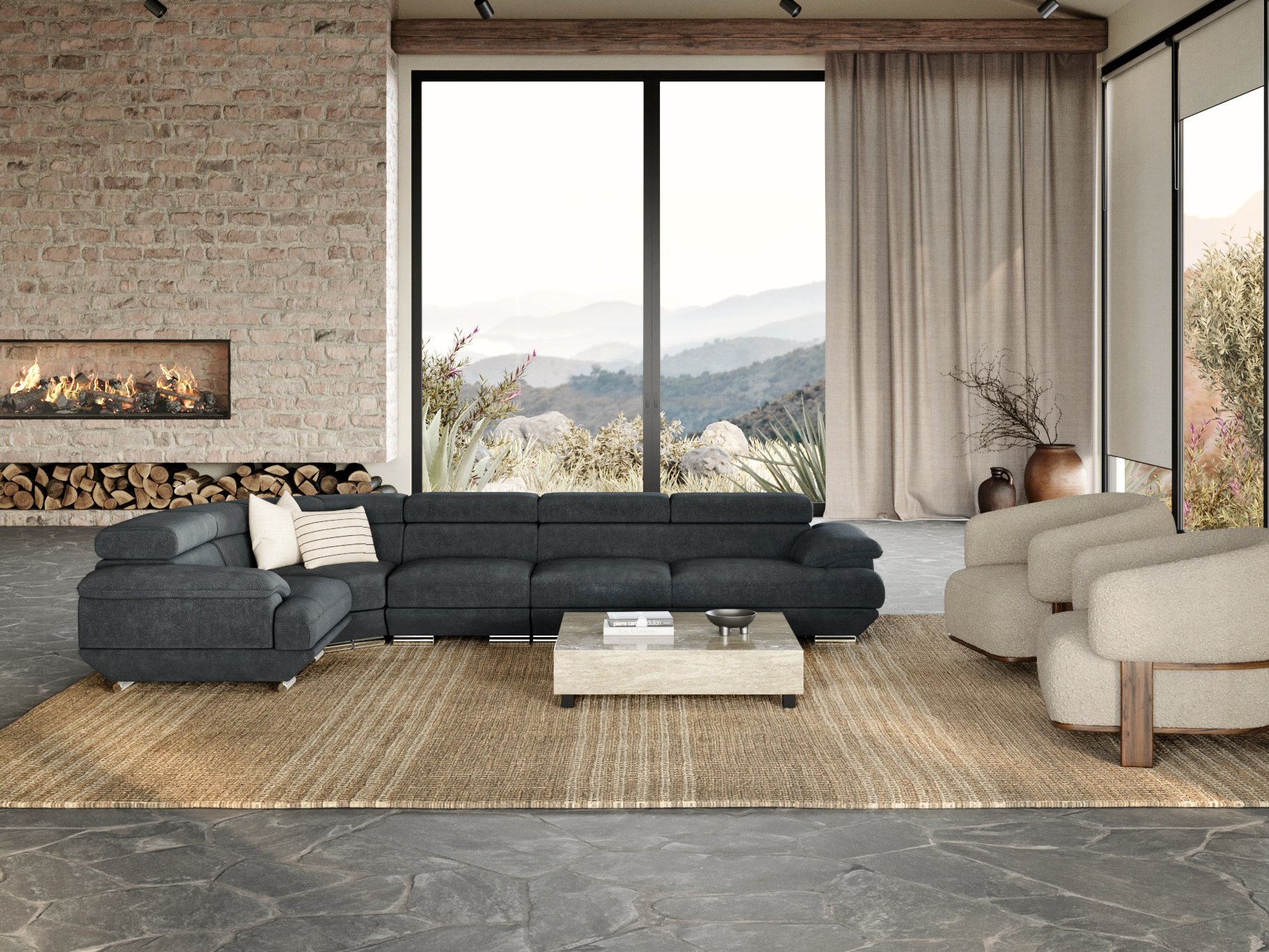 Lexington Fabric Corner Lounge Option F