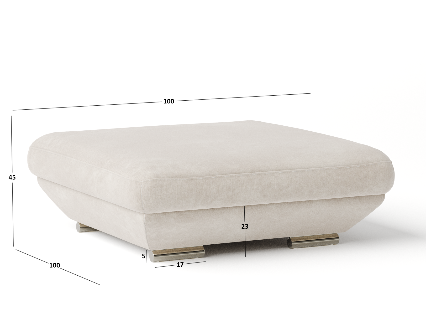 Lexington Fabric Ottoman 100x100x45