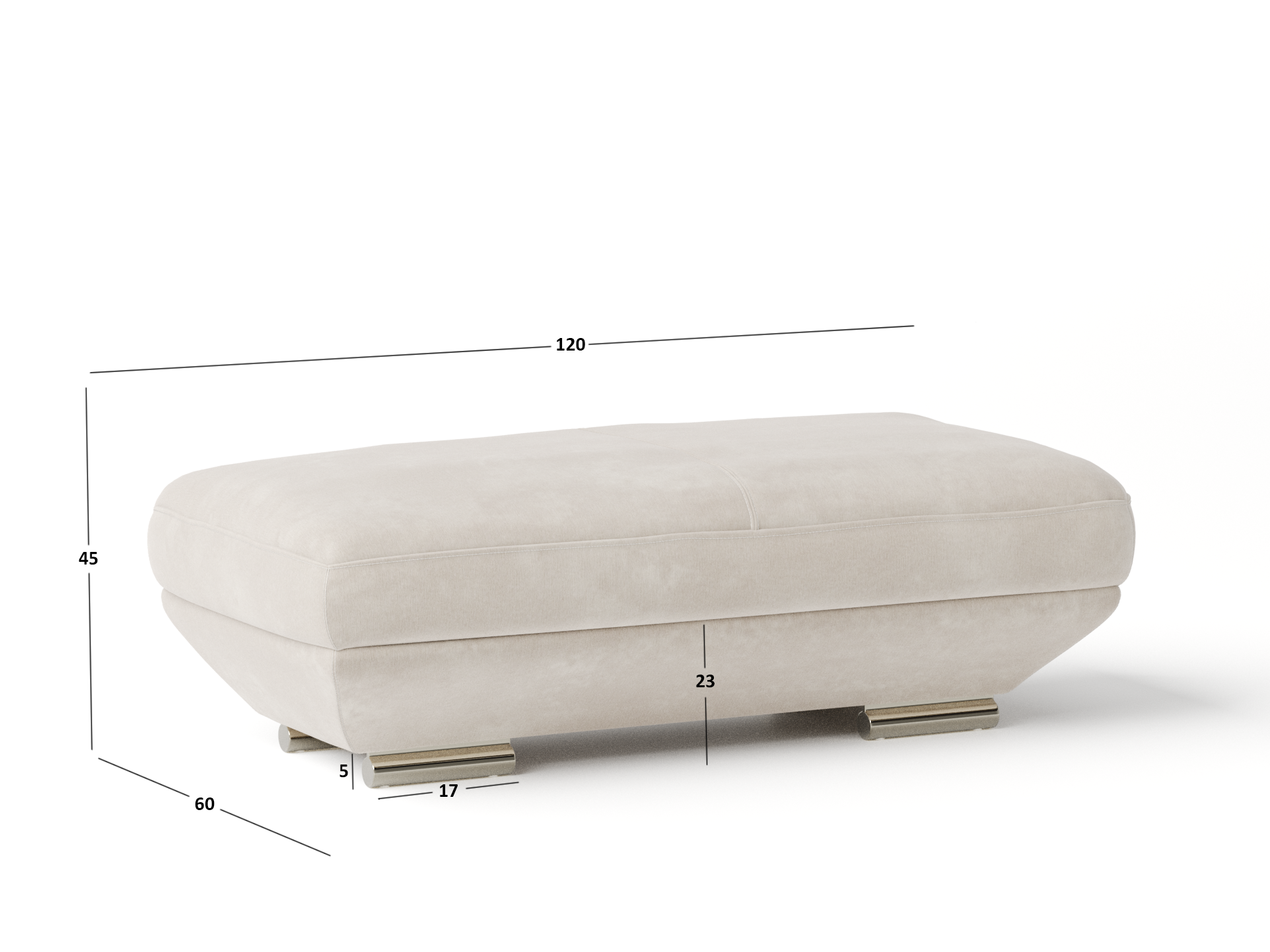 Lexington Fabric Ottoman 60x120x45 3