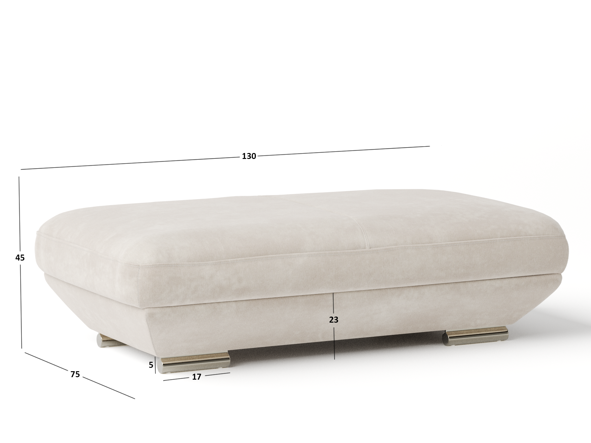 Lexington Fabric Ottoman 75x130x45