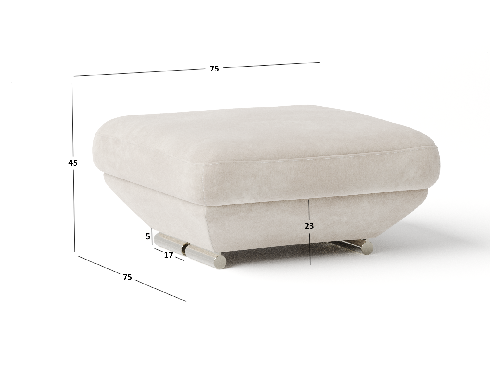 Lexington Fabric Ottoman 75x75x45 3