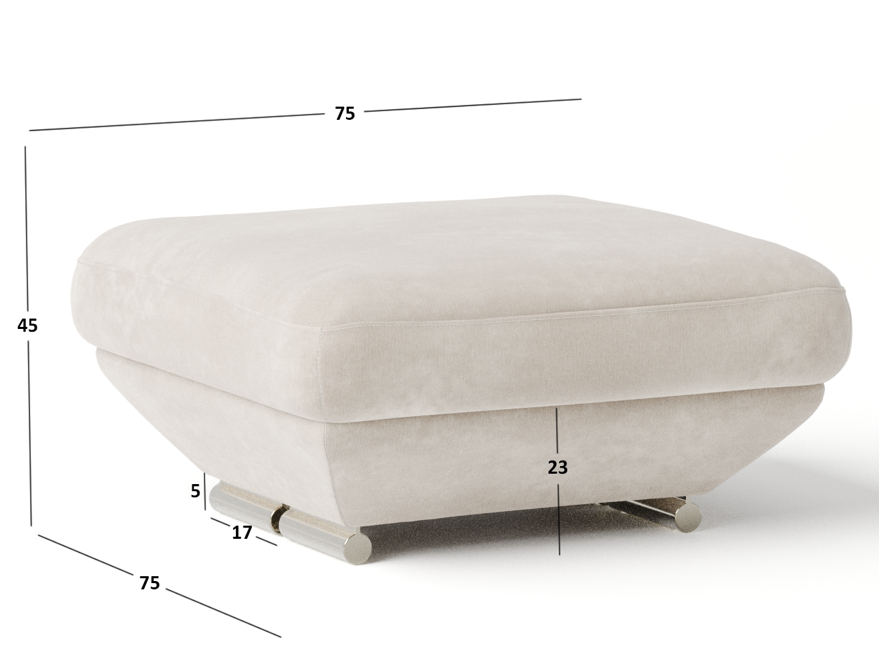 Lexington Fabric Ottoman 75x75x45 2