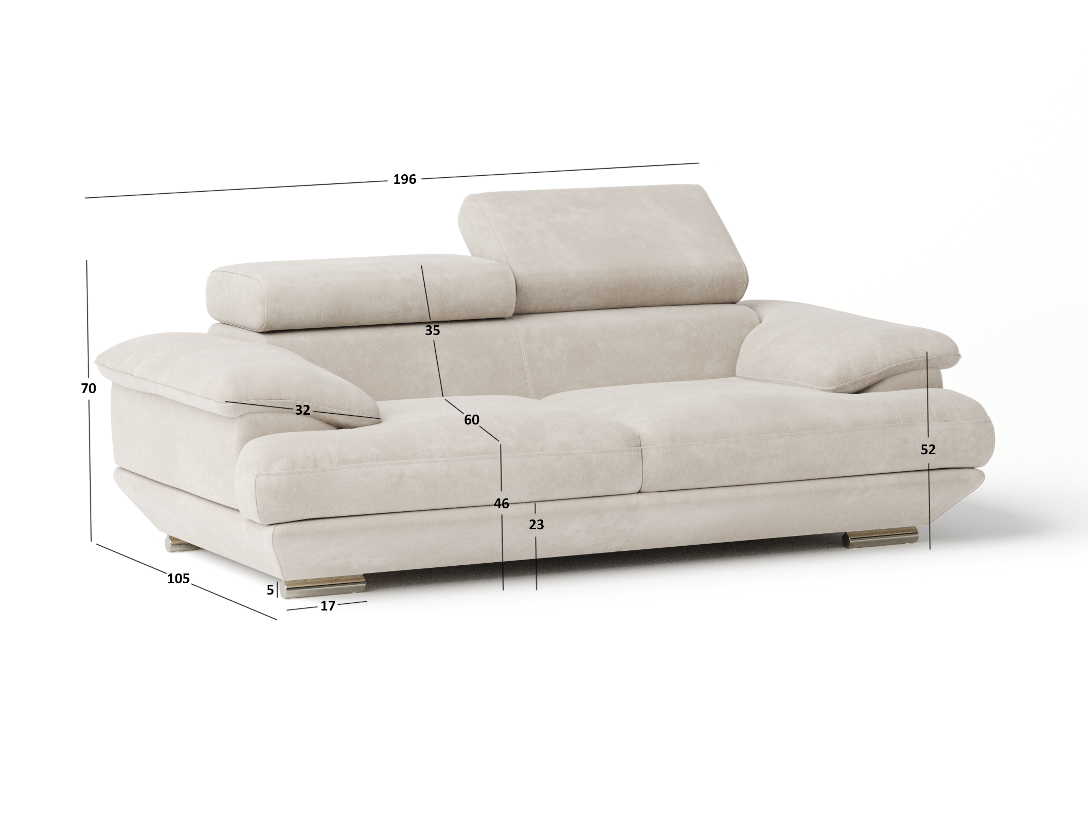 Lexington Fabric Two Seat Sofa 2