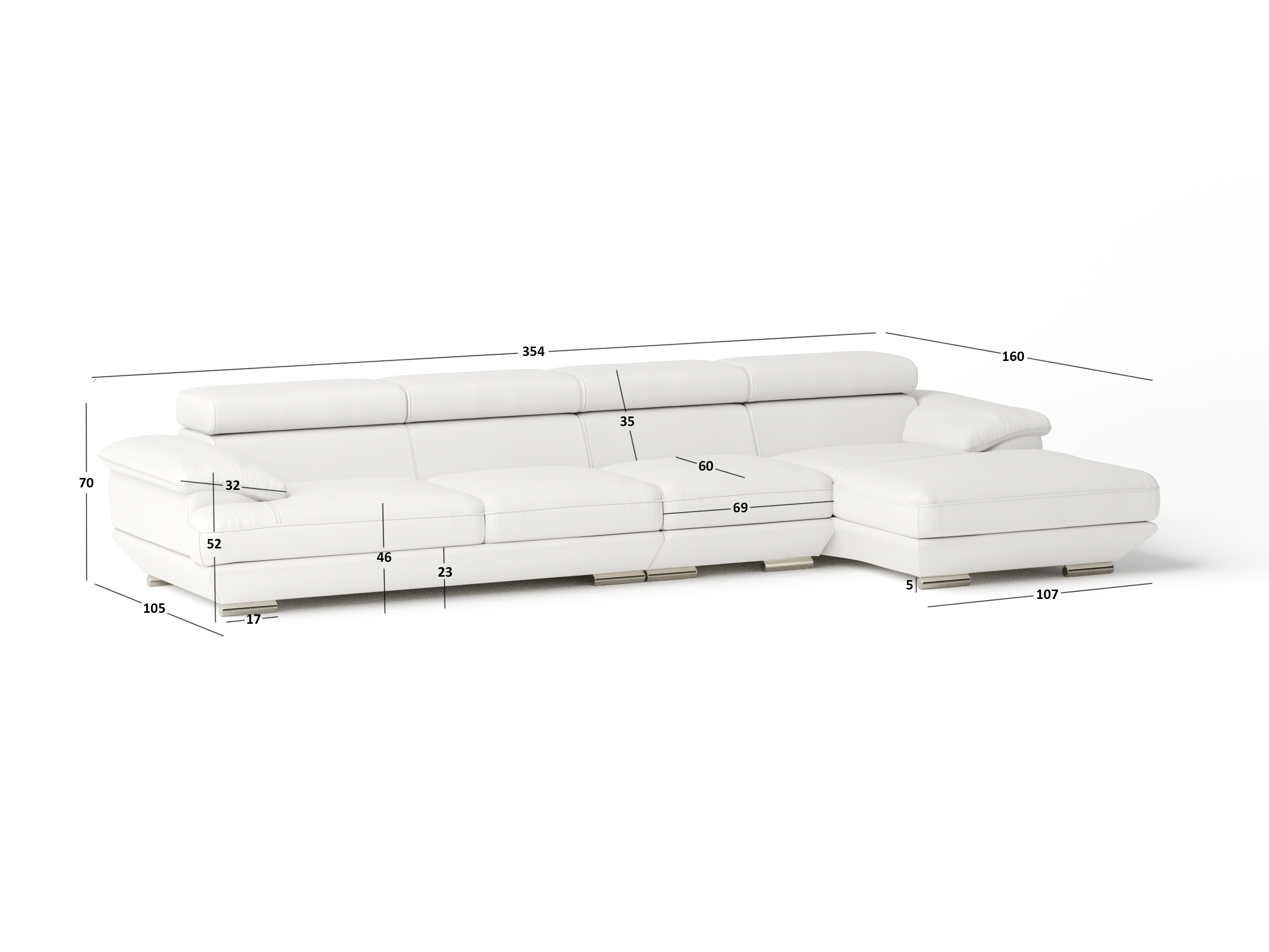 Lexington Leather Chaise Lounge Option B 6
