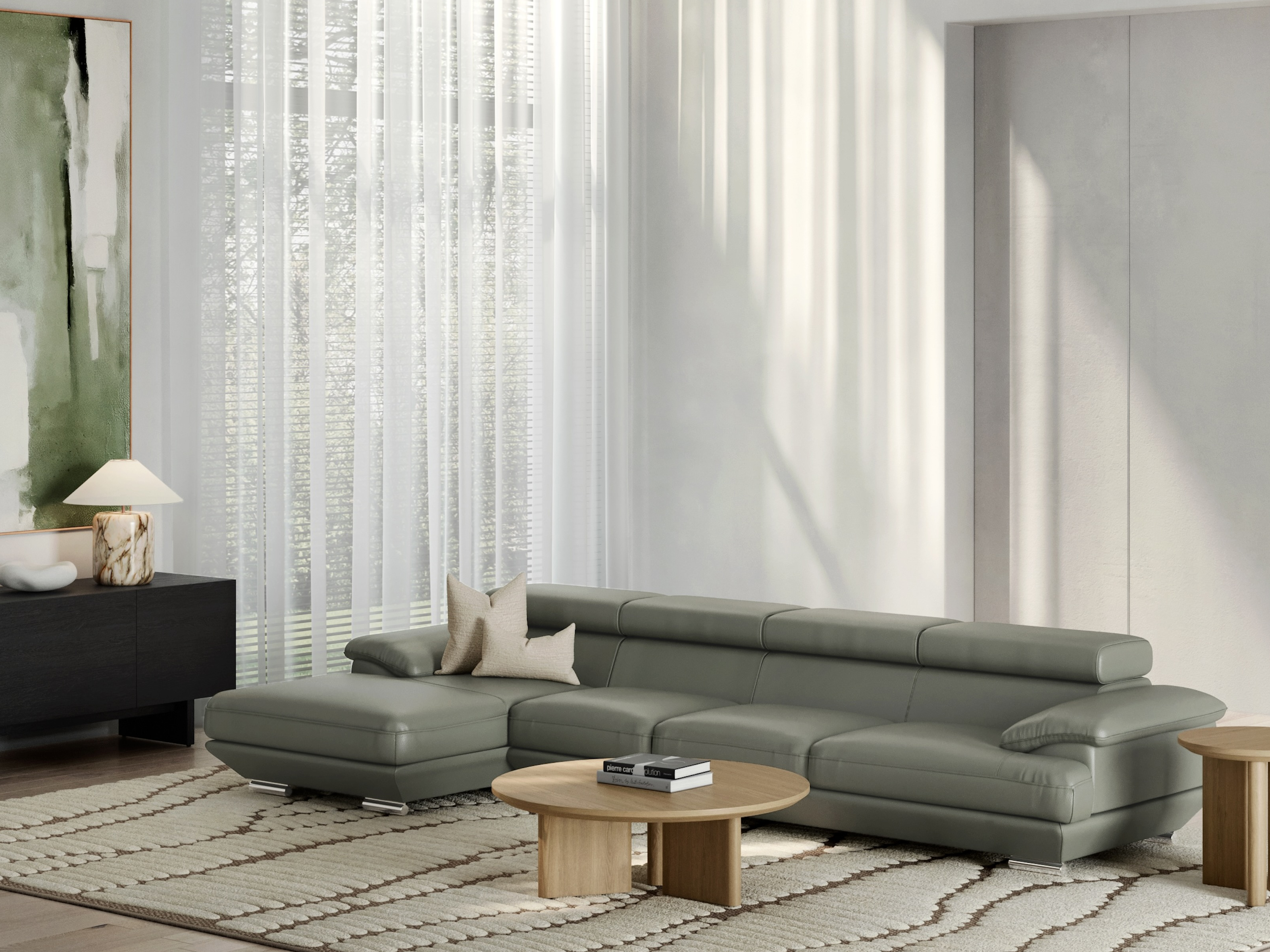 Lexington Leather Chaise Lounge Option B