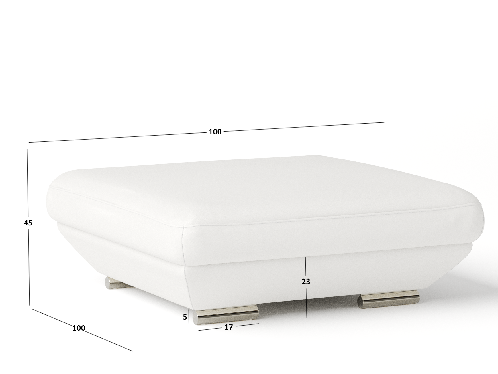 Lexington Leather Ottoman 100x100x45 4