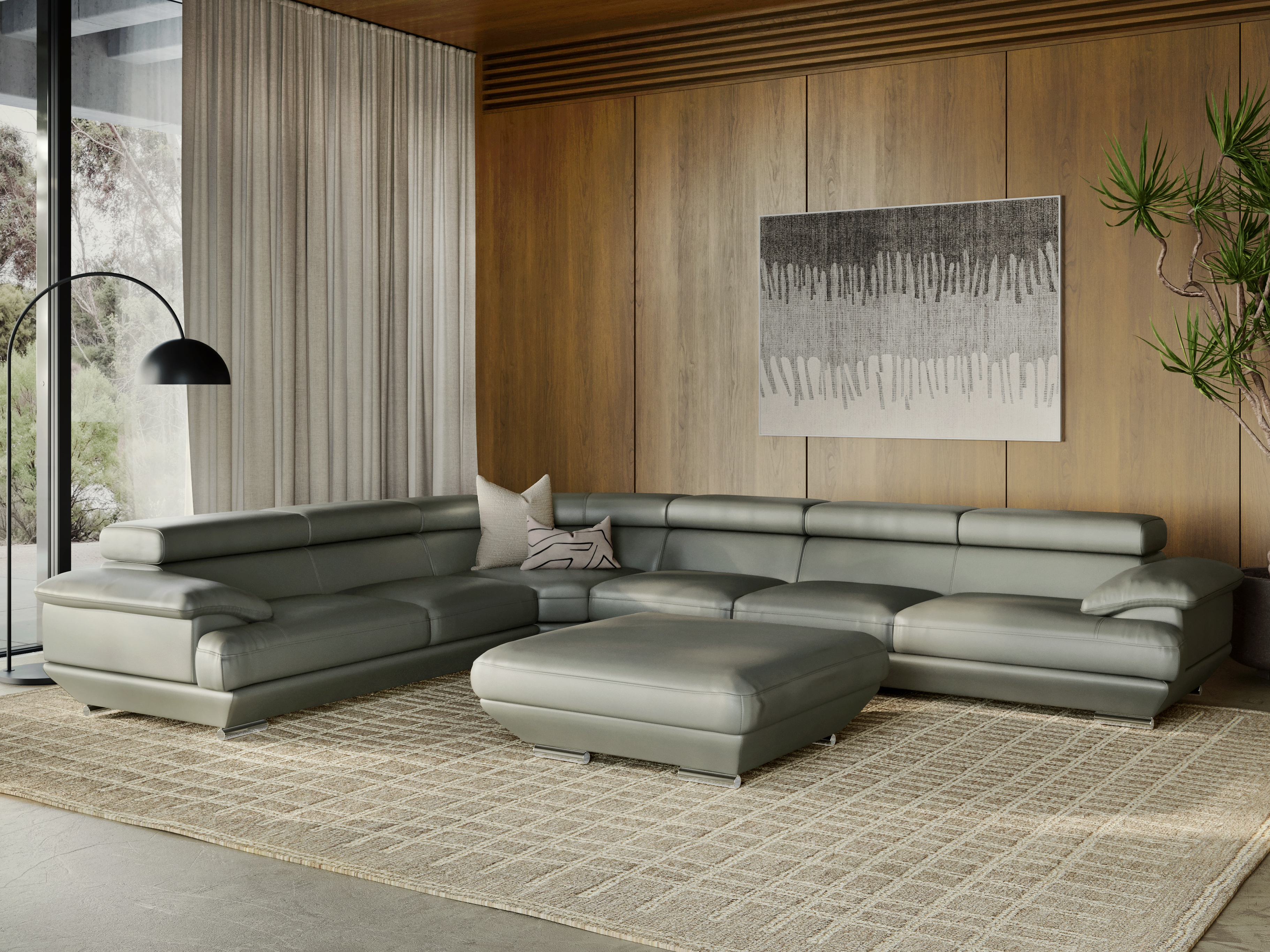 Lexington Leather Ottoman 100x100x45 3