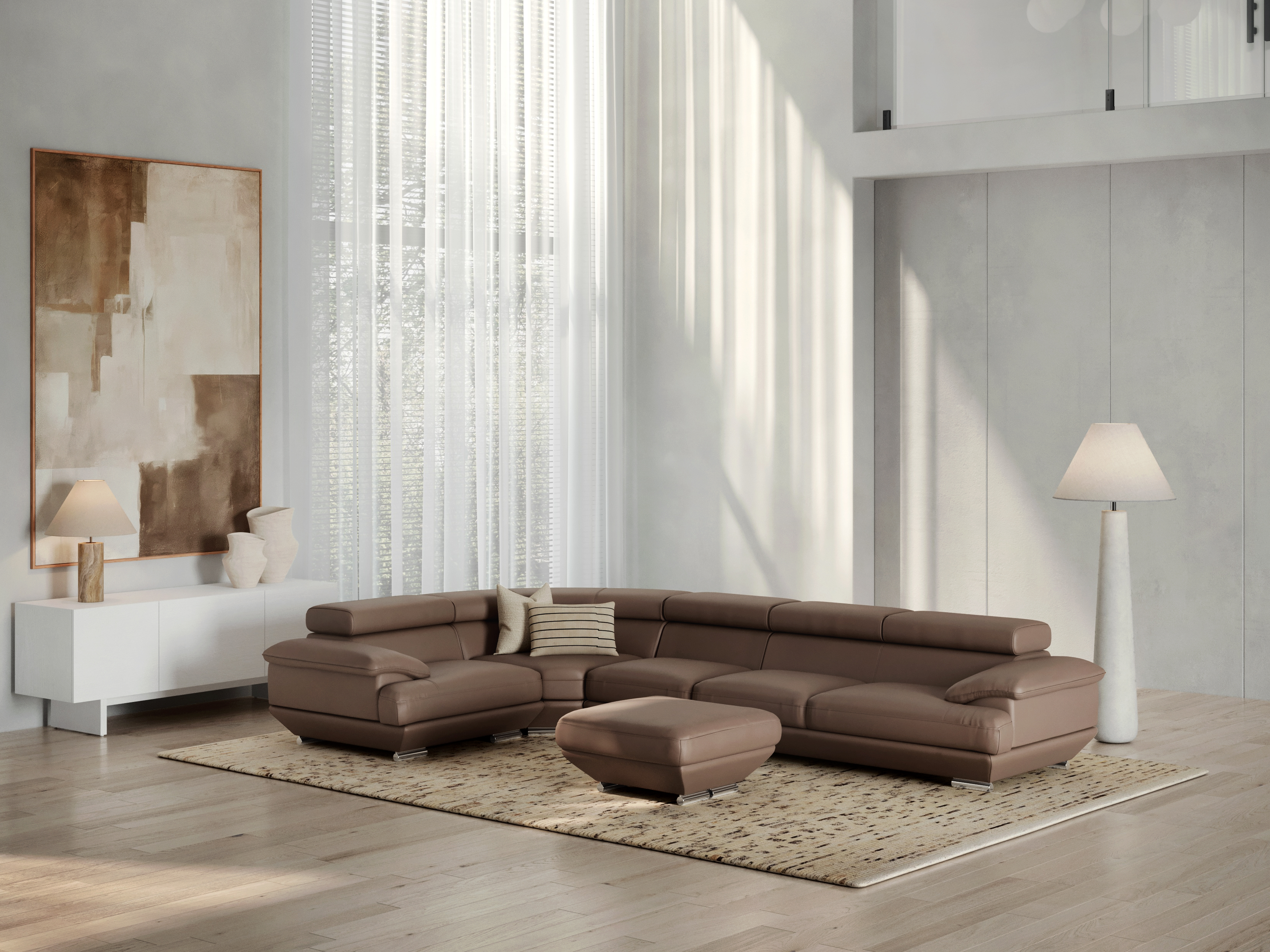 Lexington Leather Ottoman 75x75x45 3