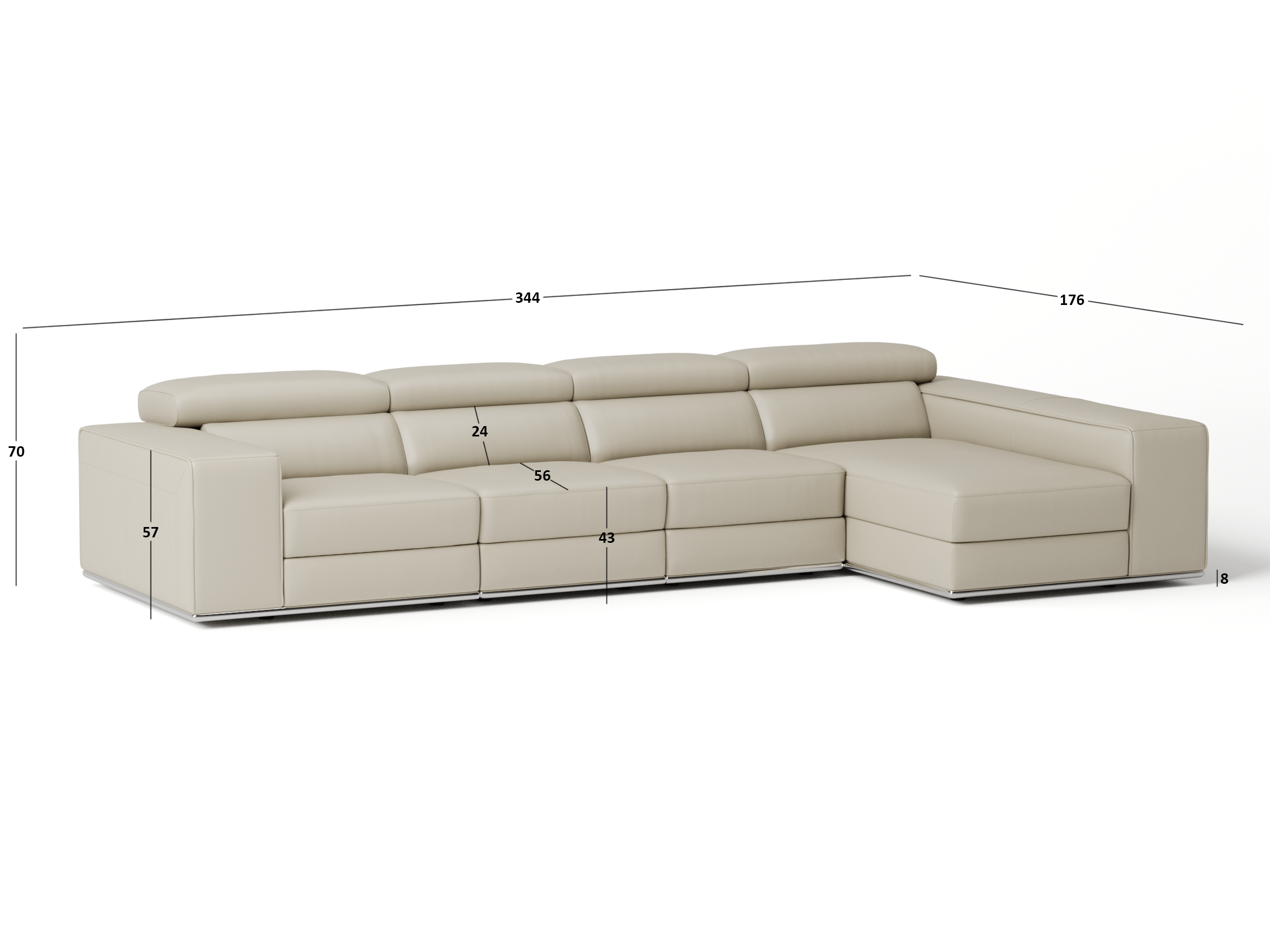 Lorenzo Leather Chaise Lounge Option B 4