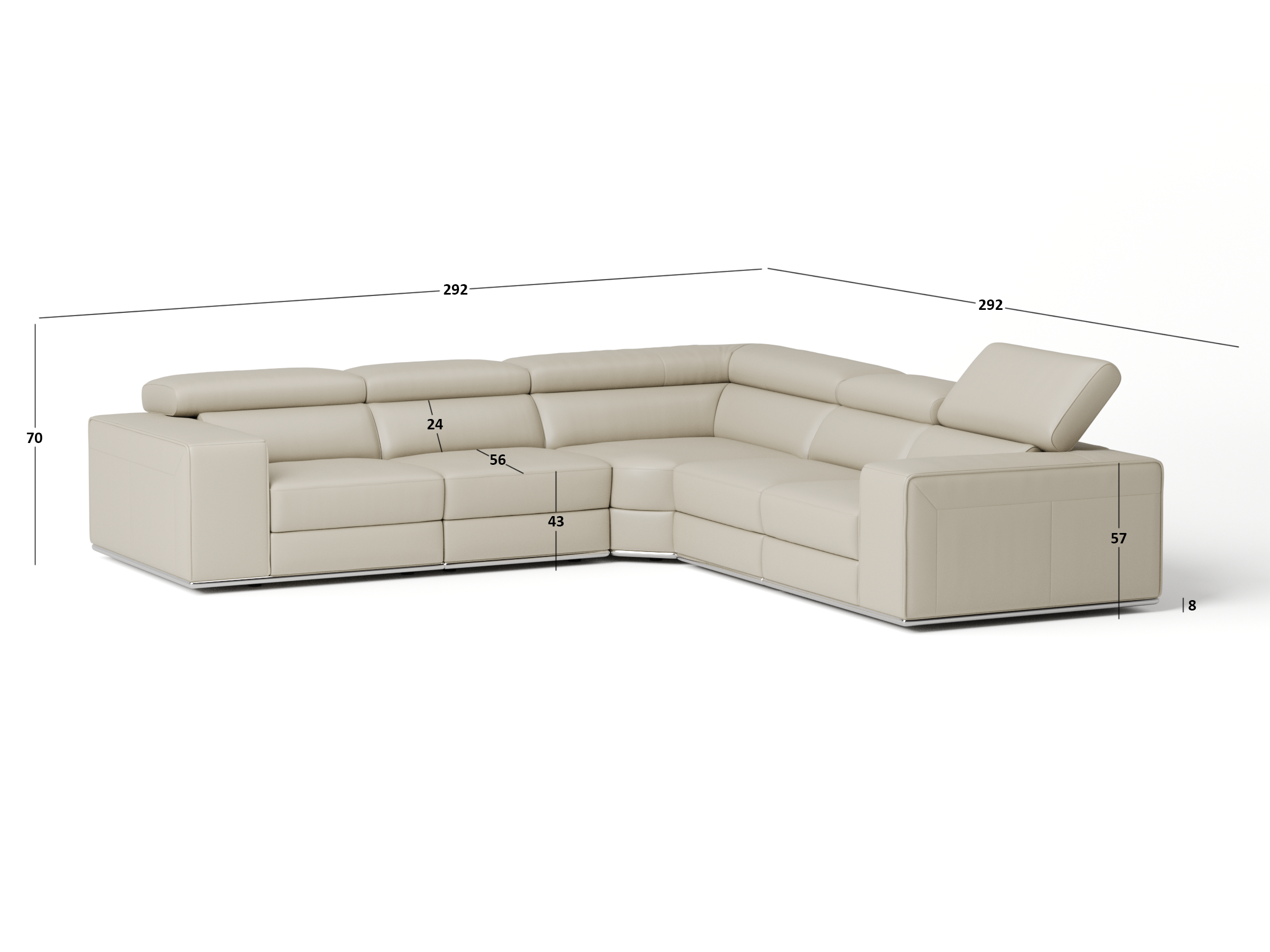 Lorenzo Leather Corner Lounge Option A 7