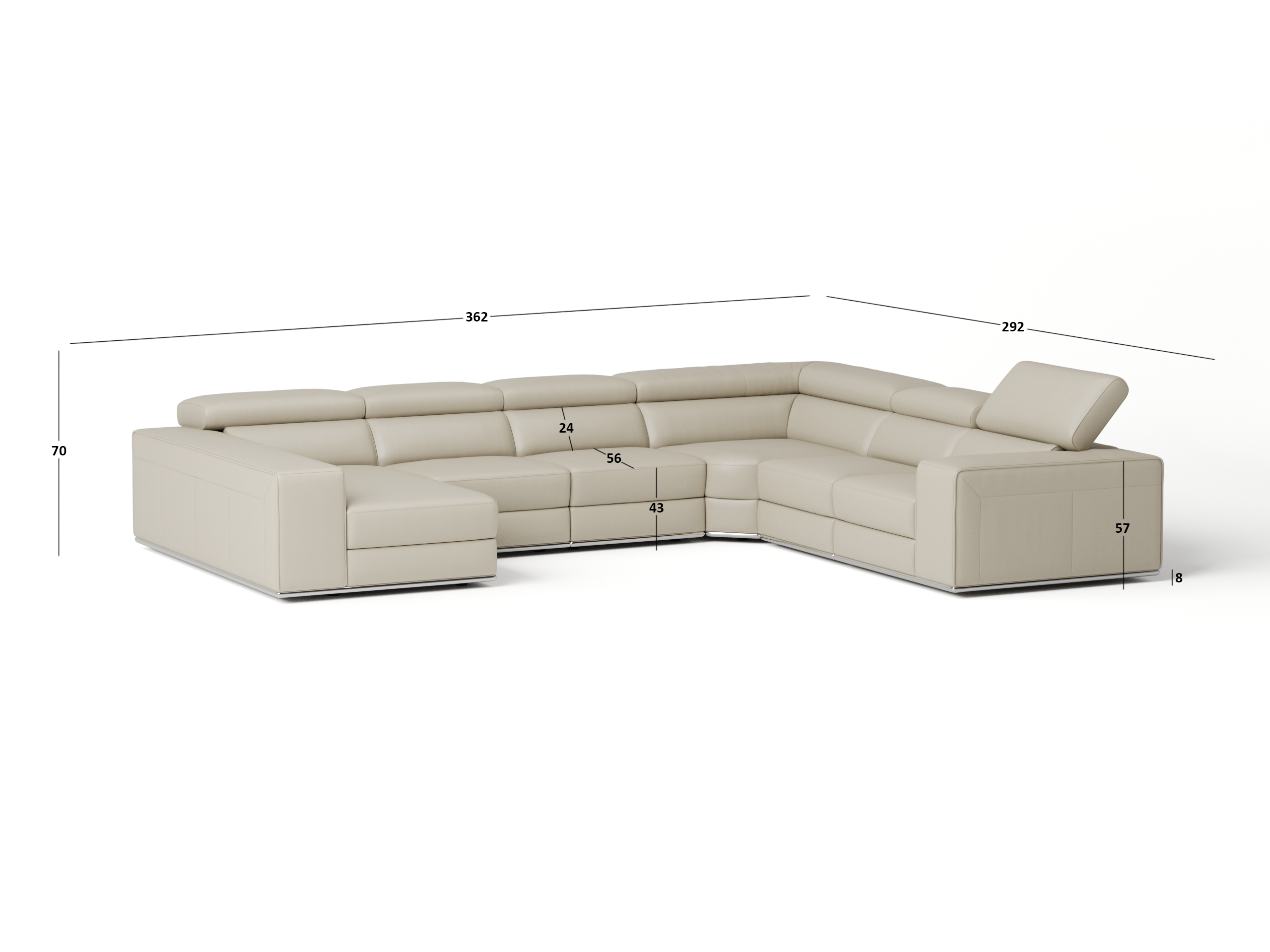 Lorenzo Leather Modular Lounge Option A 4