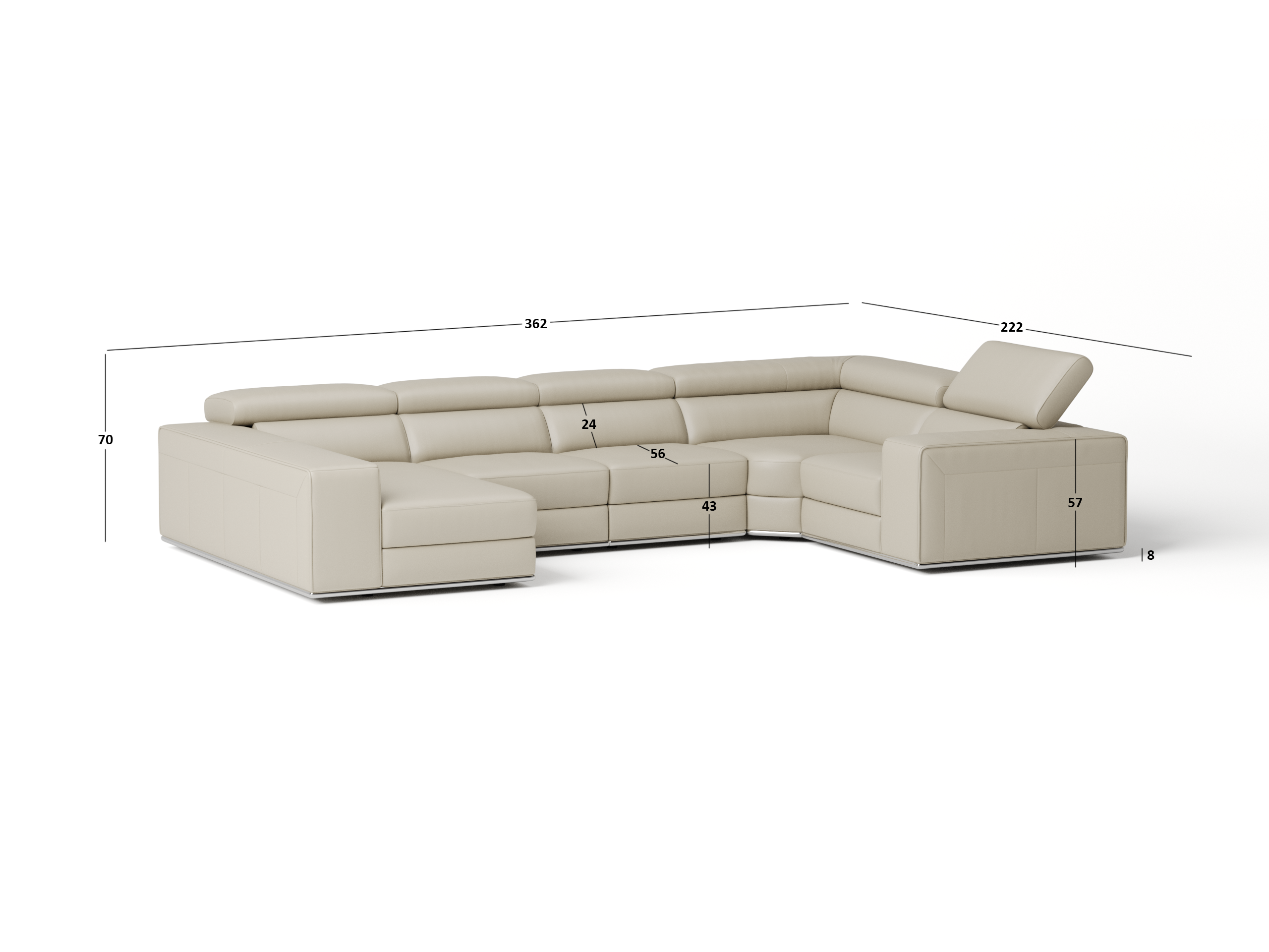 Lorenzo Leather Modular Lounge Option C 2