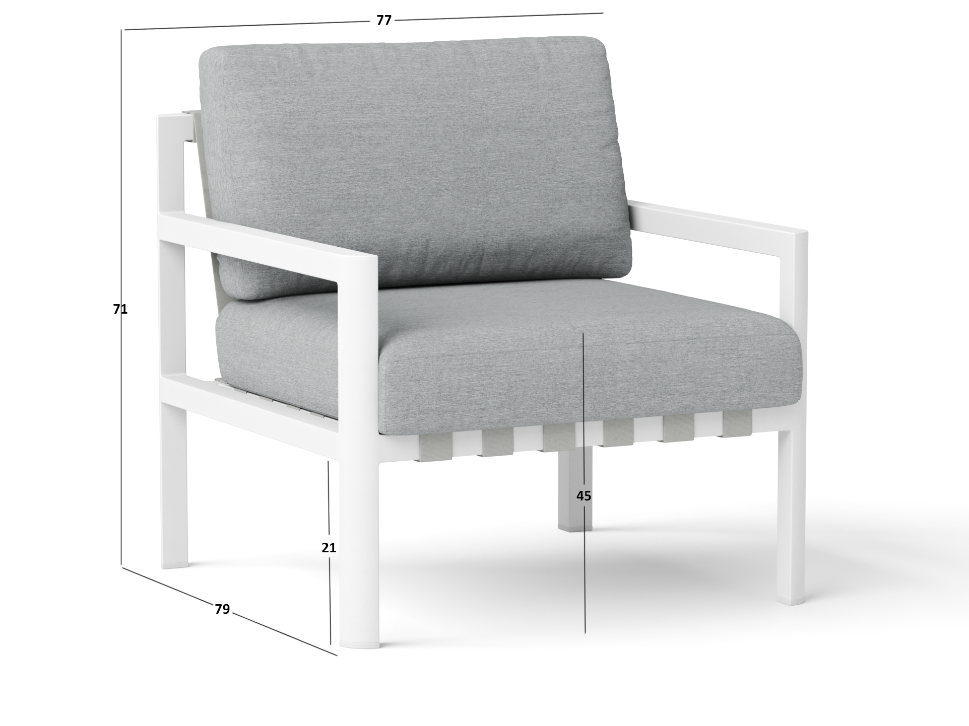 Manly White Outdoor Armchair 11