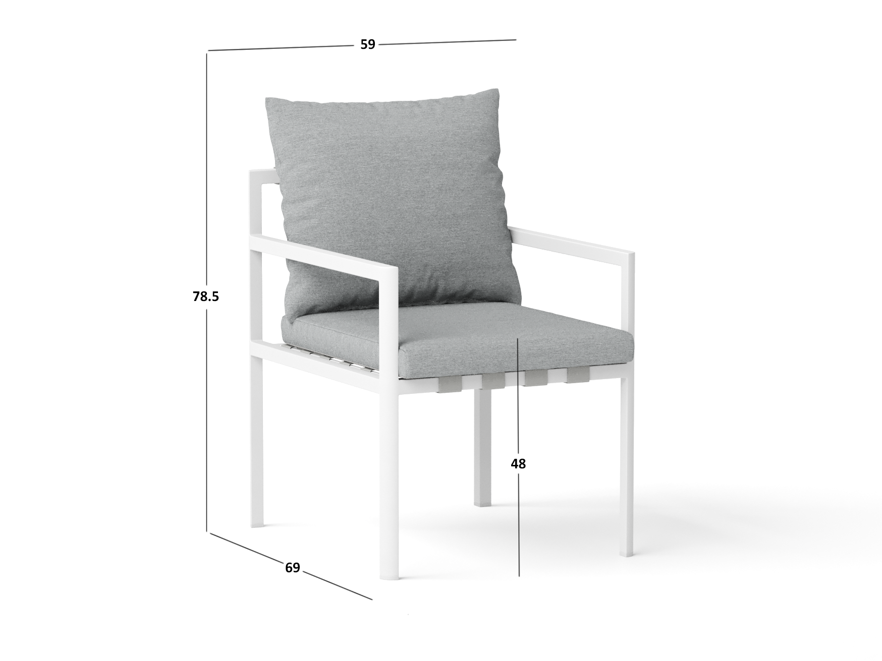 Manly White Outdoor Dining Chair 5