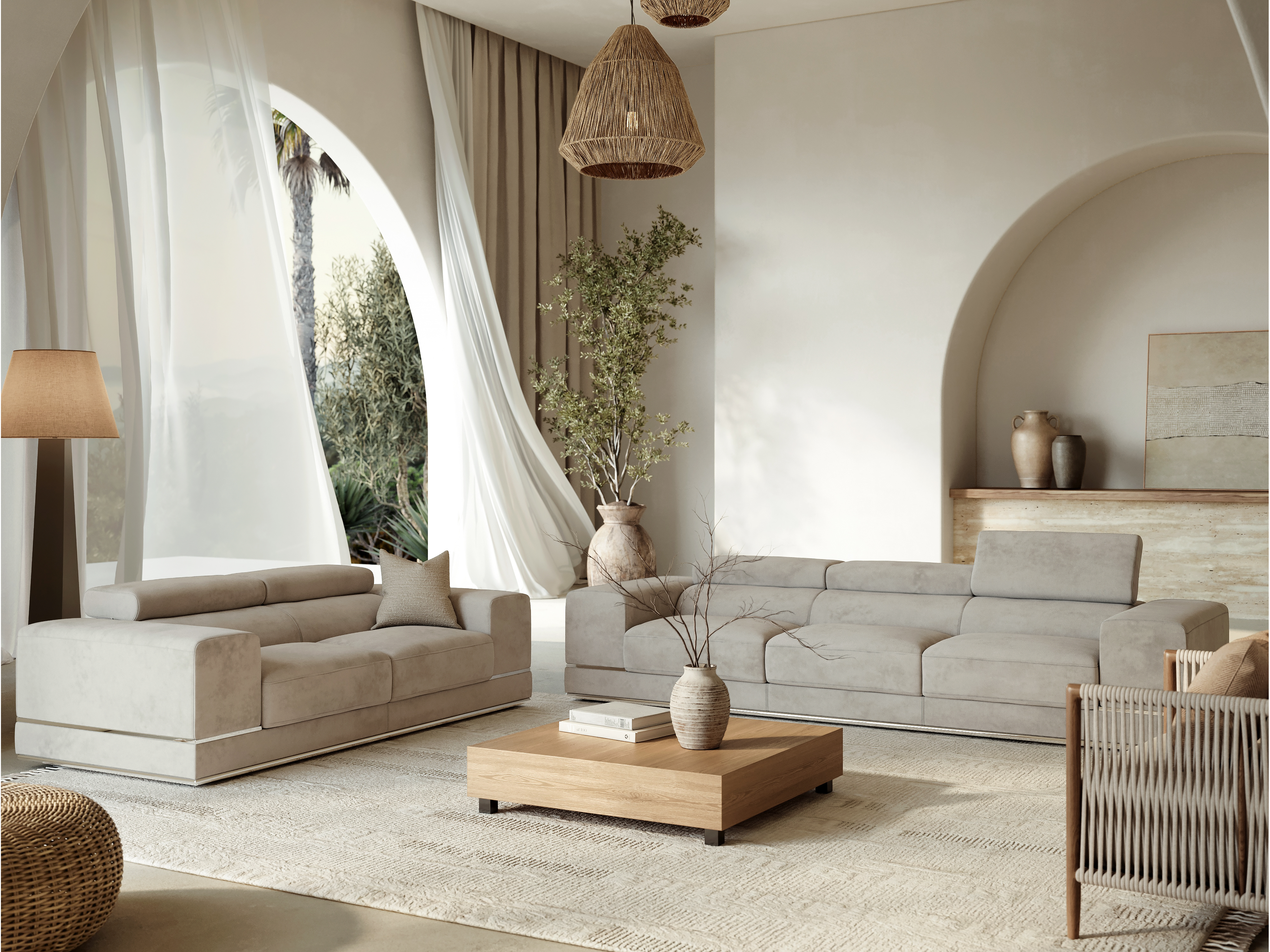 Napoleon Fabric Three Seat Sofa