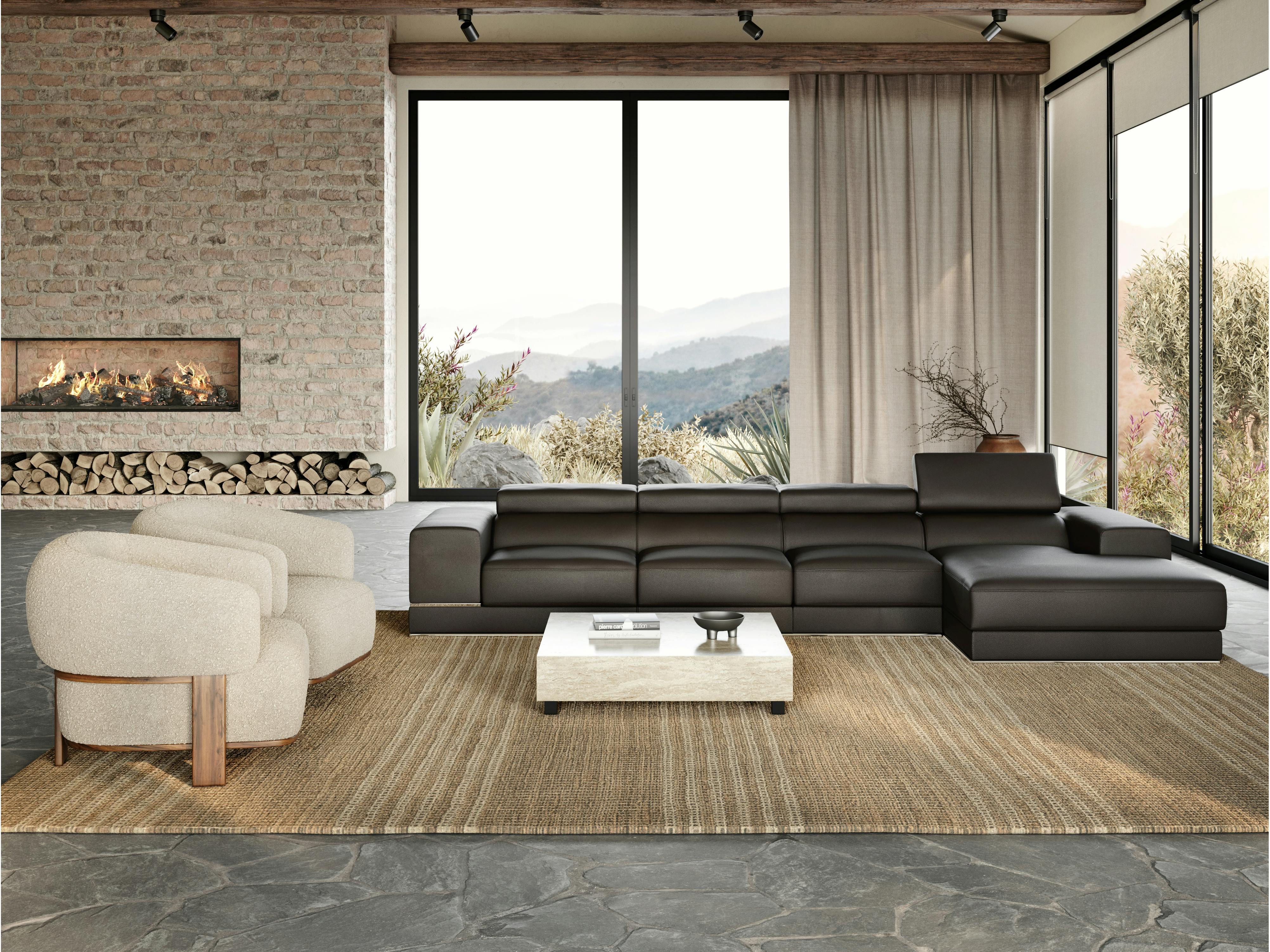 Napoleon Leather Chaise Lounge Option B