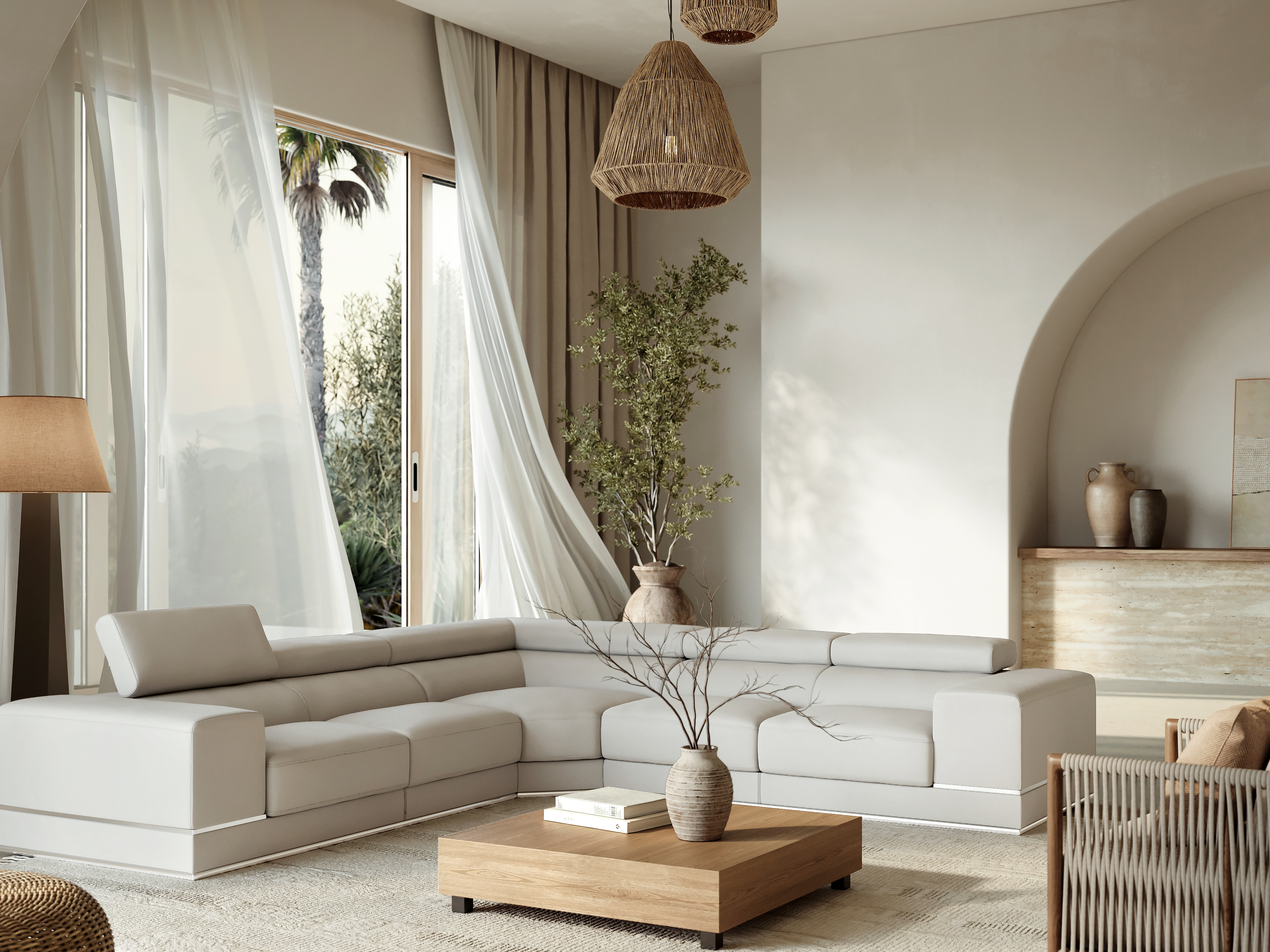 Napoleon Leather Corner Lounge Option A