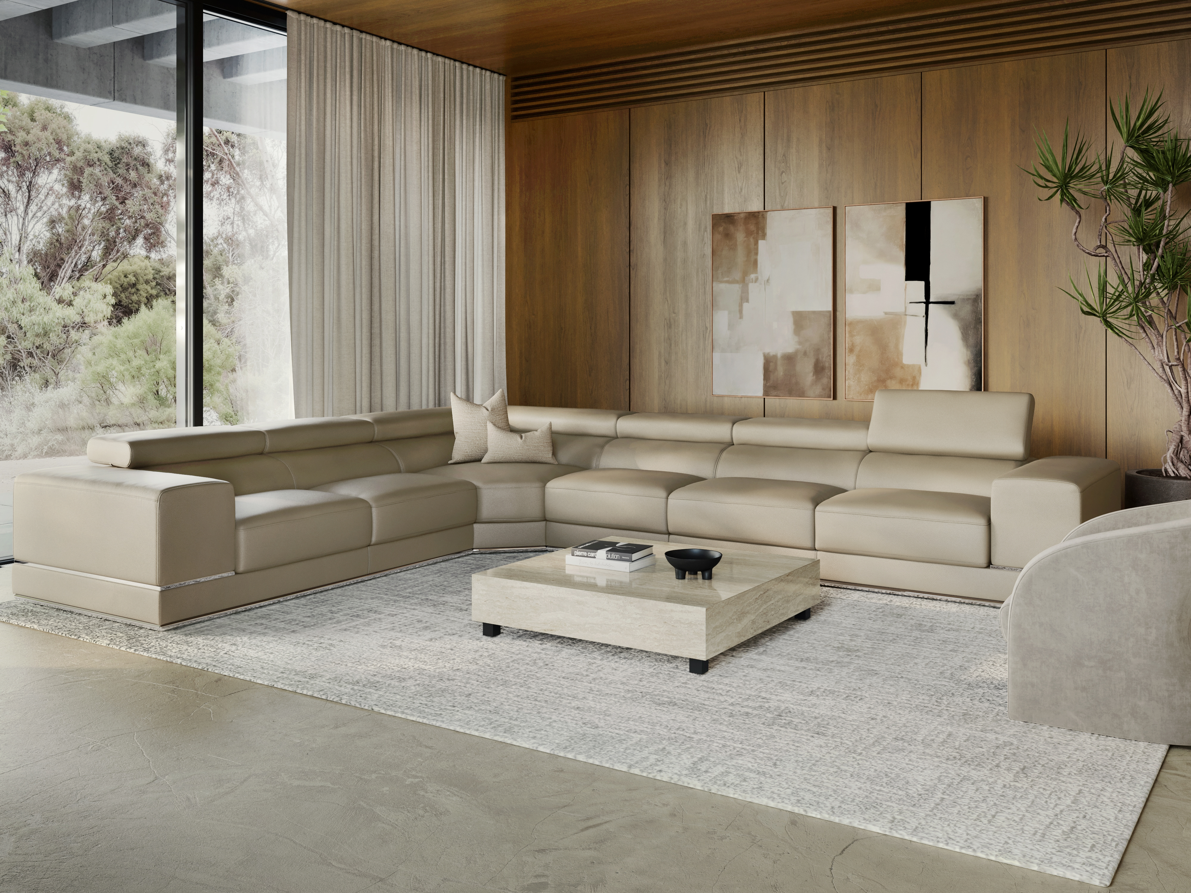 Napoleon Leather Corner Lounge Option B