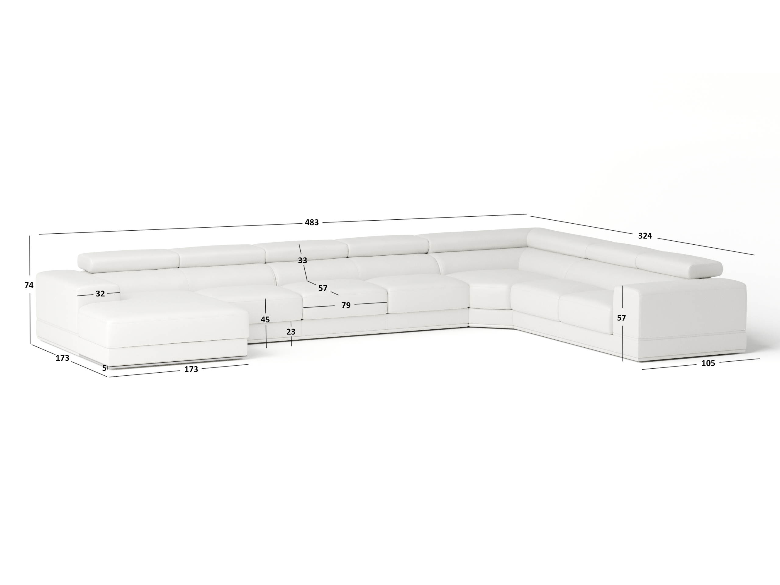 Napoleon Leather Modular Lounge Option B 4