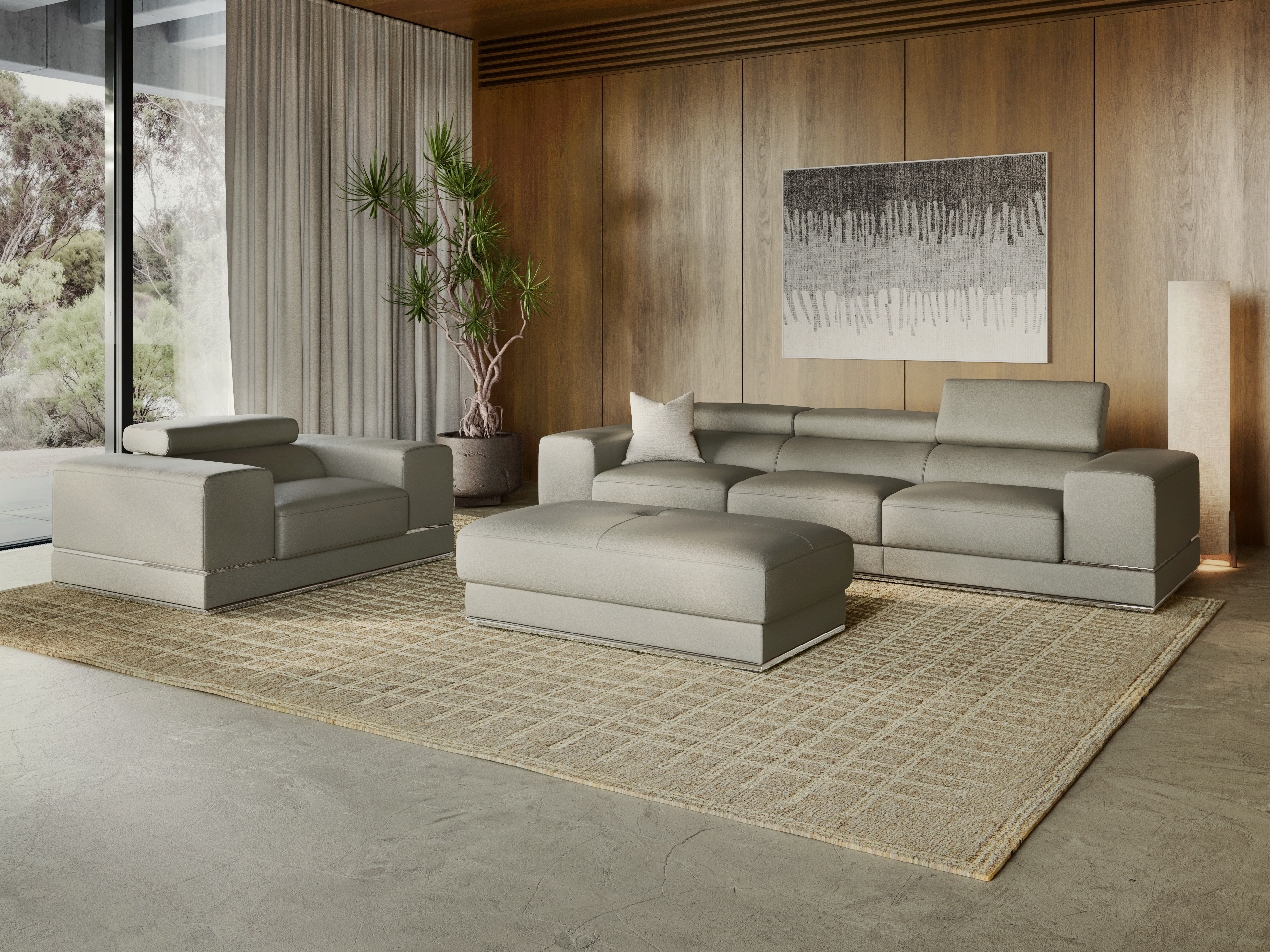 Napoleon Leather Three Seat Sofa