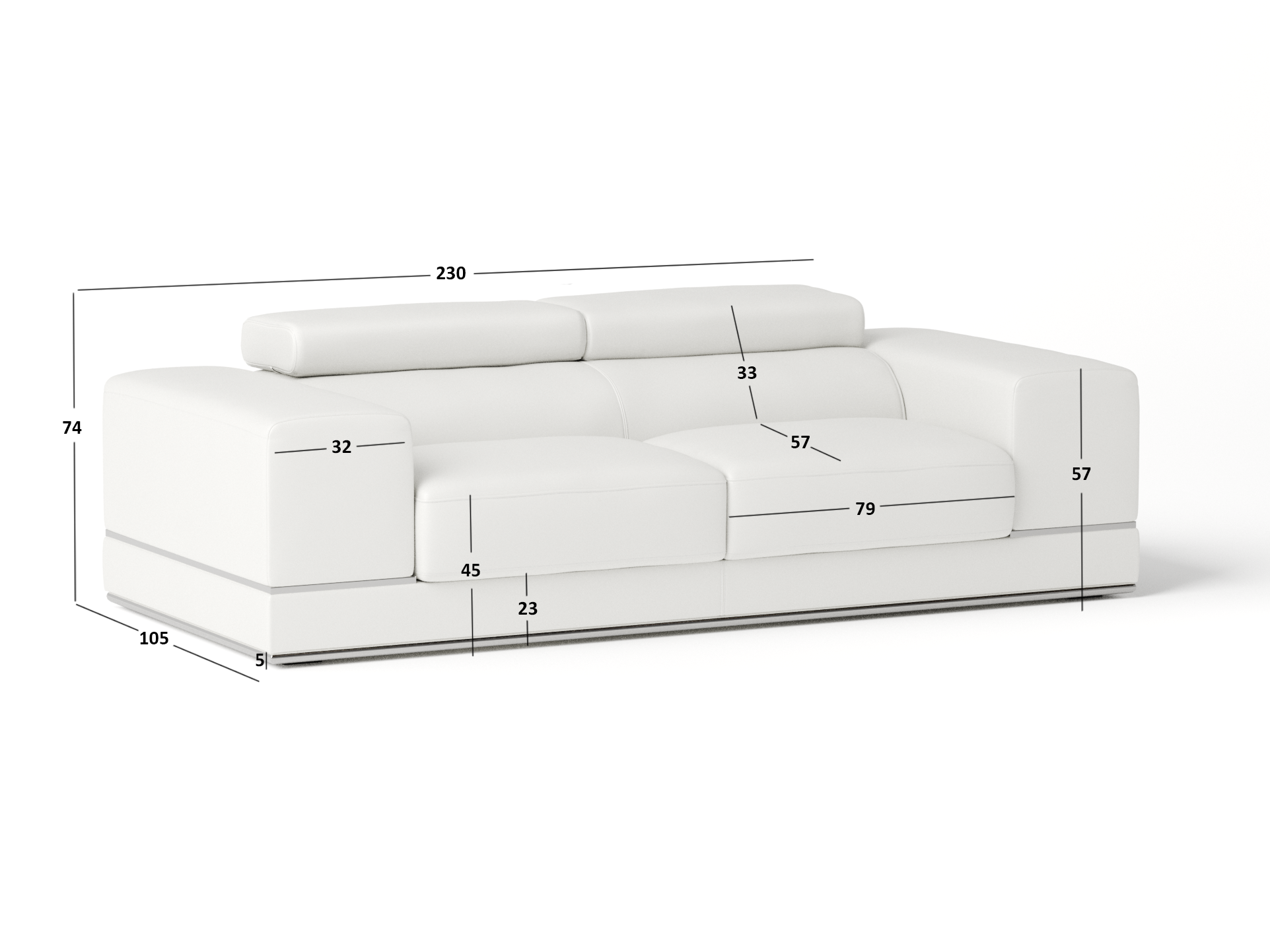 Napoleon Leather Two Seat Sofa 3