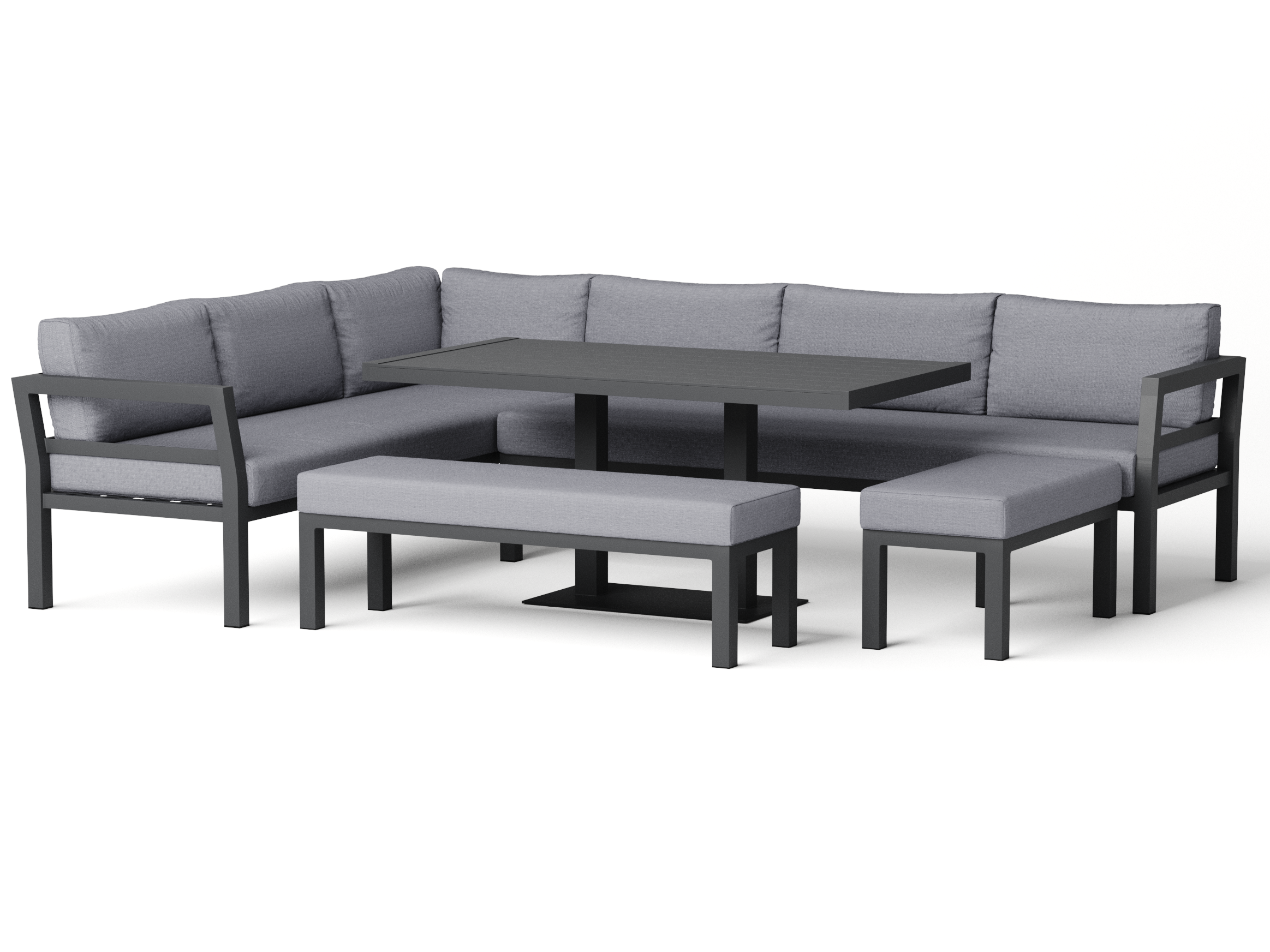 New Bondi Charcoal Outdoor Aluminium Combination Lounge And Dining 7