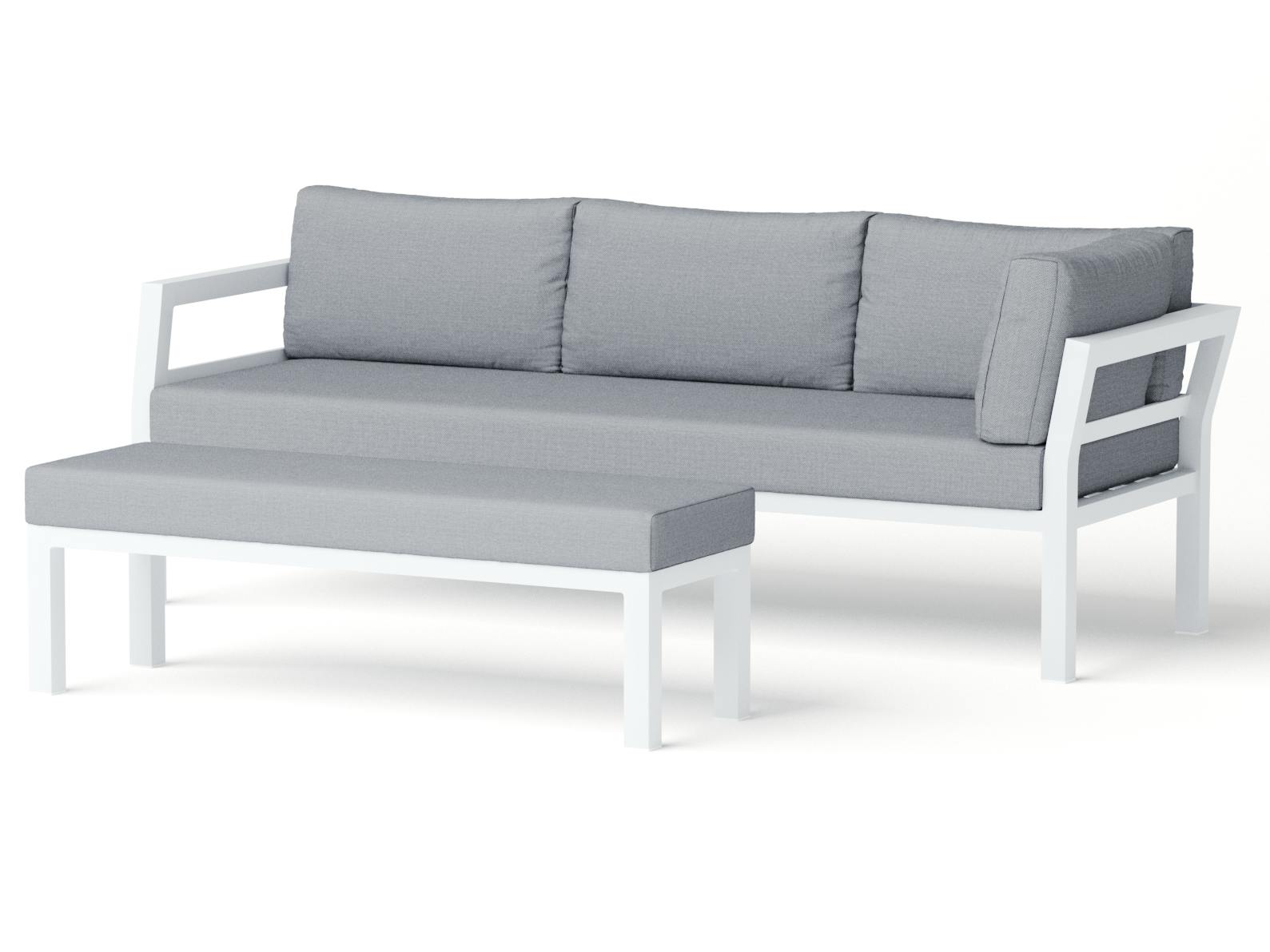 New Bondi White Three Seat Sofa + Bench Module